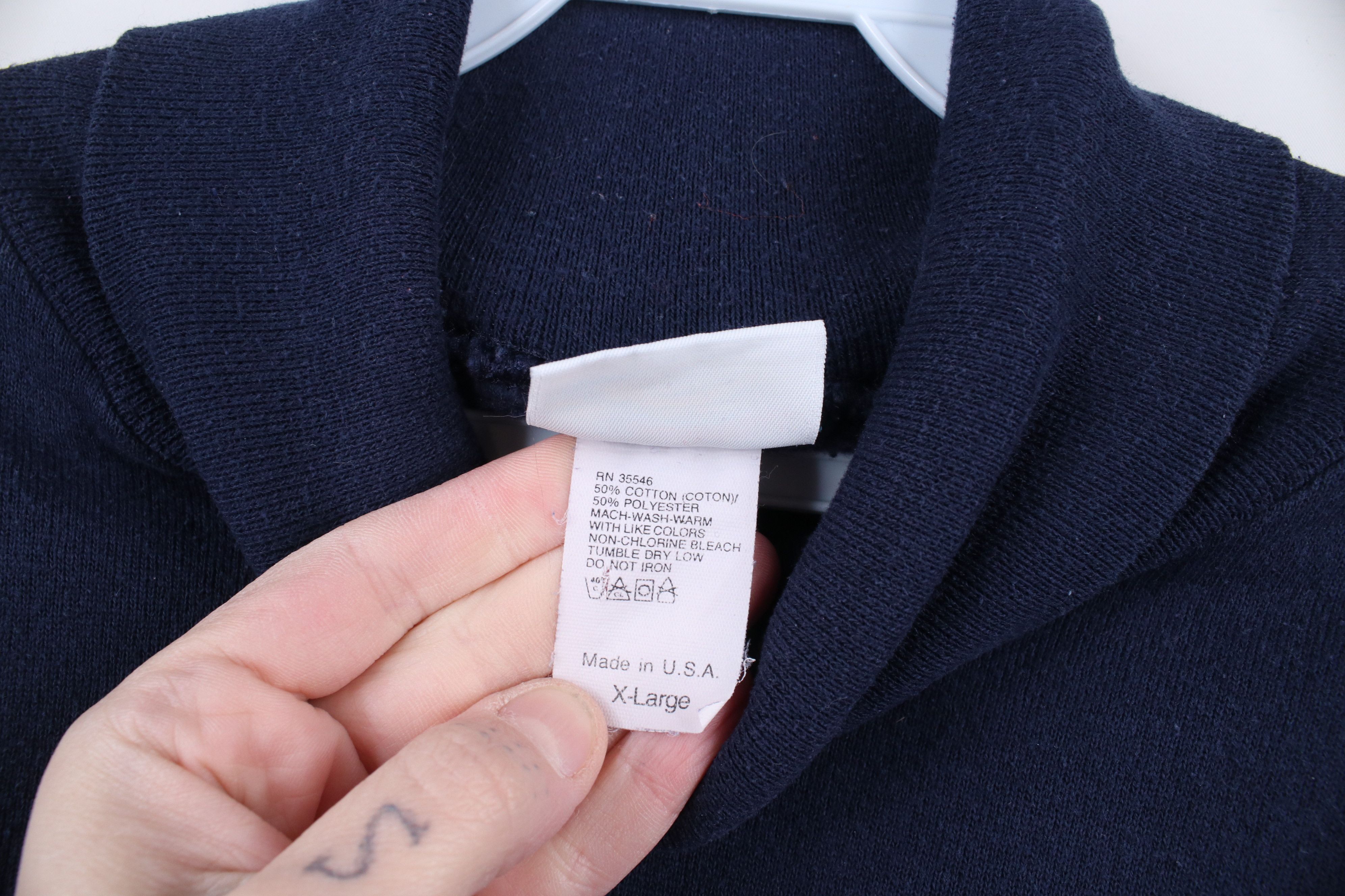 Vintage Vintage 90s Streetwear Tunic Turtleneck Sweatshirt Blue USA Size XL / US 12-14 / IT 48-50 - 8 Thumbnail
