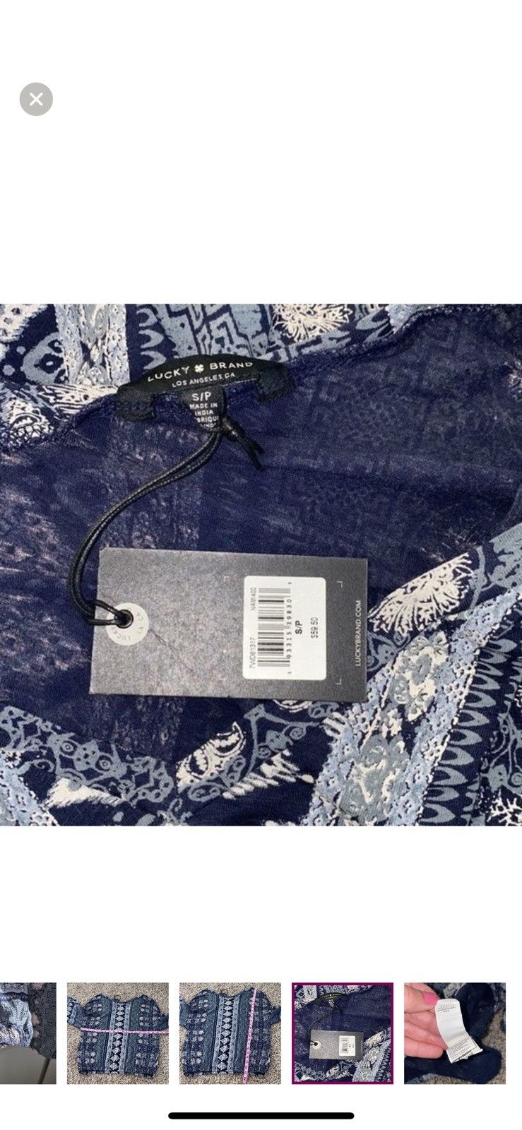 Lucky Brand Lucky brand small printed banded bottom top Size S / US 4 / IT 40 - 6 Thumbnail