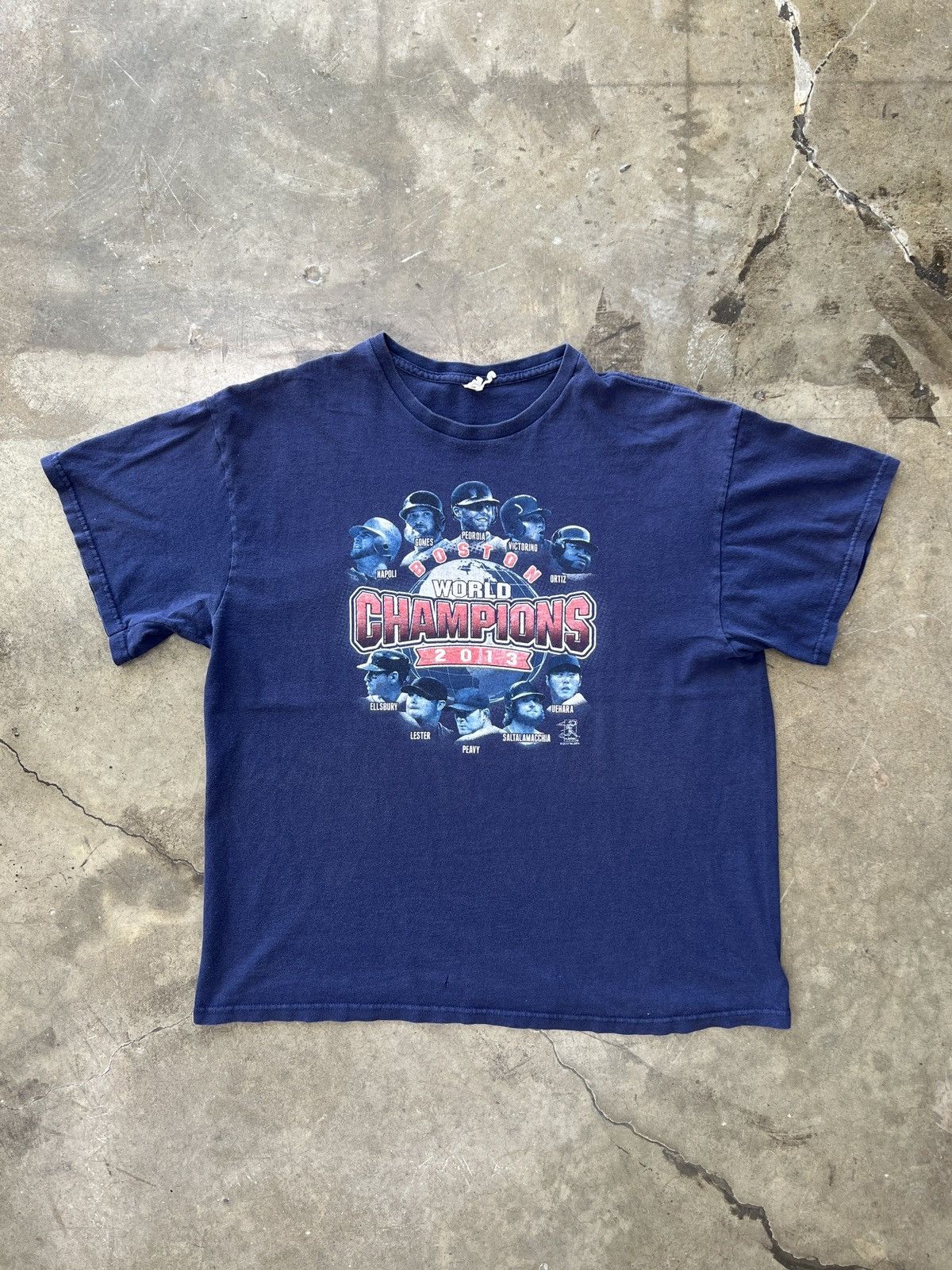 MLB × Vintage Boston Red Sox World Champions Ortiz Napoli Peavy Tee Large Size US L / EU 52-54 / 3 - 2 Thumbnail