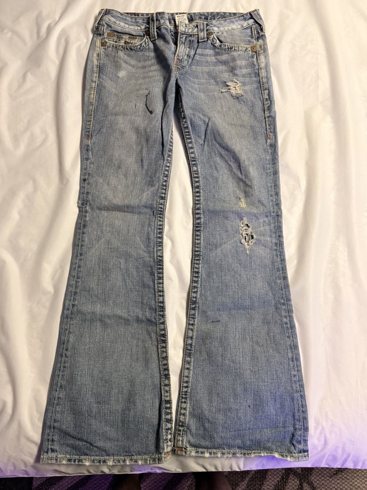True Religion × Vintage Rainbow True Religion Jeans Real Vintage Y2K Bobby Big T Cut Size 31" - 4 Thumbnail