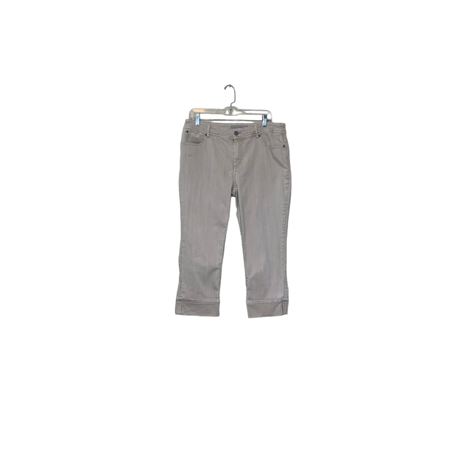 Chicos Chico's Platinum denim straight leg capri jeans size 2 - L Size 36" / US 14 / IT 50 - 6 Thumbnail