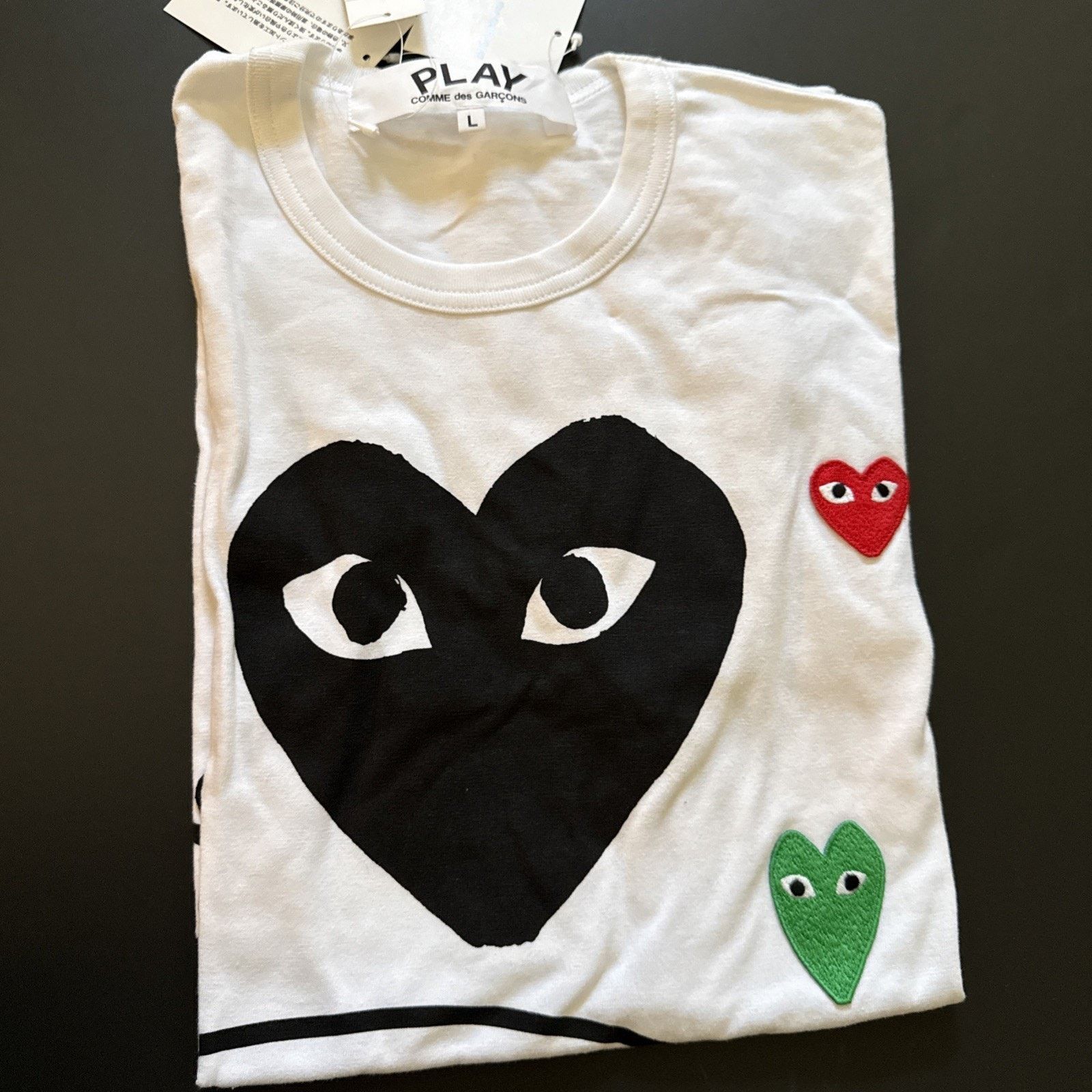 Comme des Garcons COMMEDES GARCONS CDG PLAY BLACK MULTI LOGO TEE AZ-T282-051-1 Size US L / EU 52-54 / 3 - 2 Thumbnail