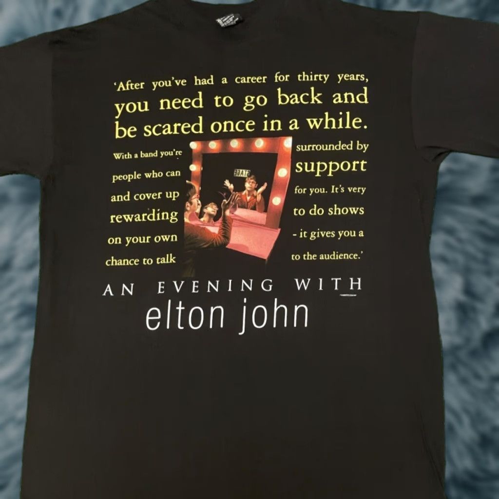 Vintage VINTAGE Elton John Evening With Concert Tour Band Tee Shirt Mens Large L Black 90s Band Music Rock USA Mens Size US L / EU 52-54 / 3 - 1 Thumbnail