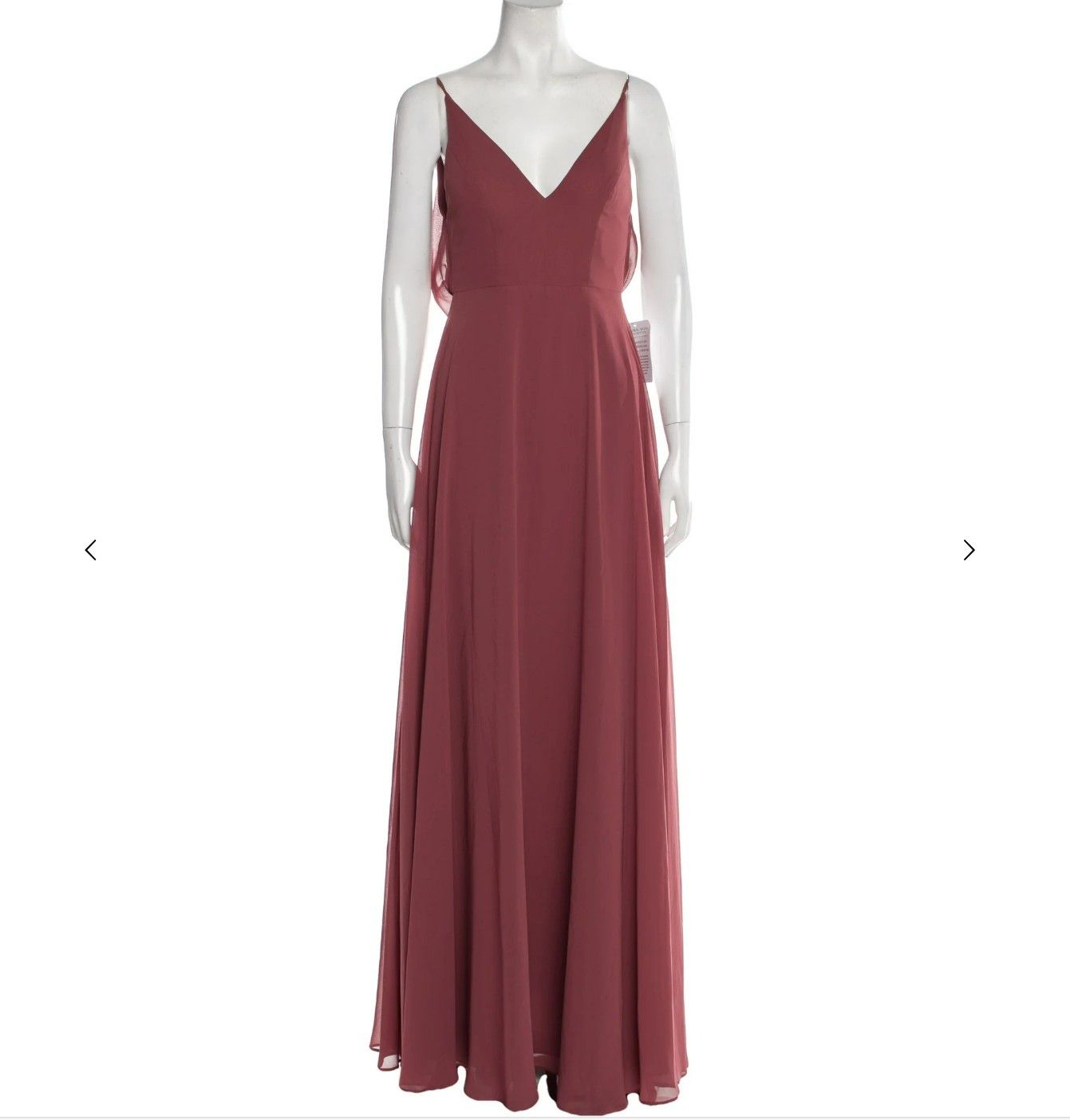 Other JENNY YOO Bridesmaid Dusty Rose Chiffon Gown Size XS / US 0-2 / IT 36-38 - 6 Thumbnail