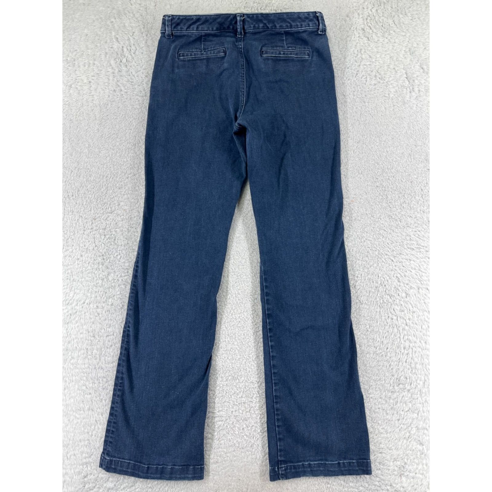 Vintage Pants Womens Jeans Blue Denim Stretch Low Rise 27x31 28 5-Pocket Design Flared Cotton Blend Regular 31 Inseam Size 28" / US 6 / IT 42 - 2 Thumbnail