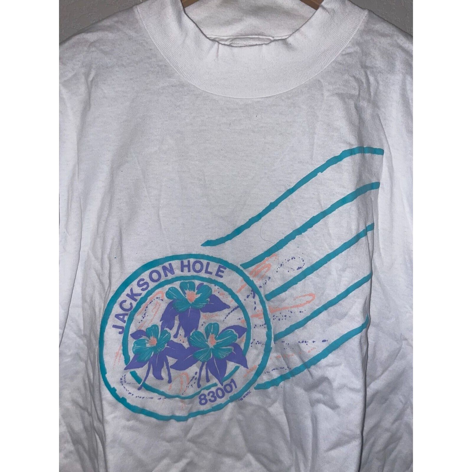 Vintage Womens Vintage Jackson Hole Shirt Wyoming 83001 Top Tee OS Size ONE SIZE - 2 Thumbnail