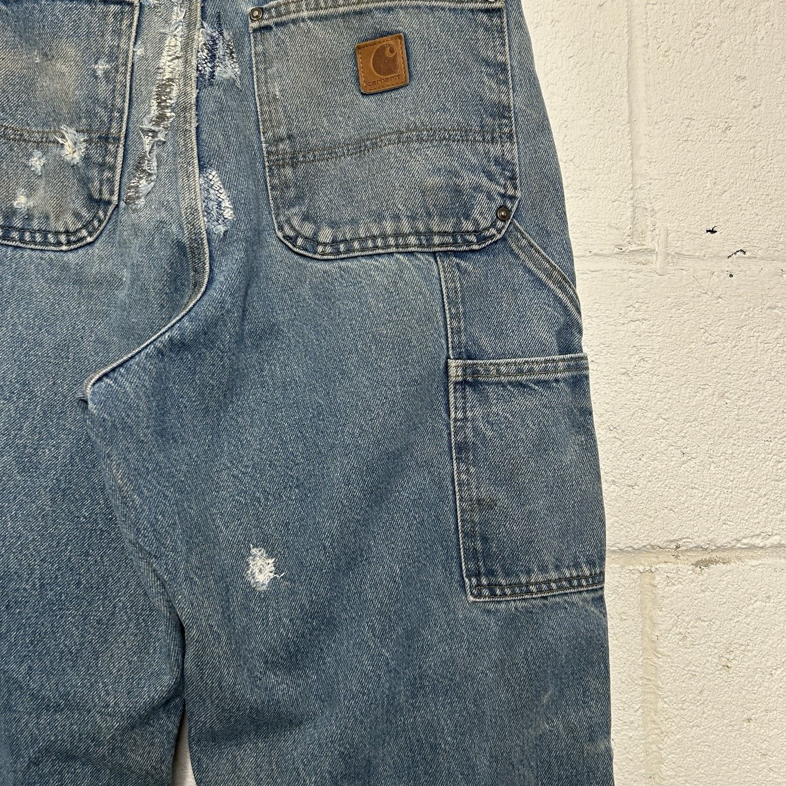 Carhartt Vintage Carhartt Logger Denim DoubleKnee Pants “Darkstone” Size US 32 / EU 48 - 9 Thumbnail