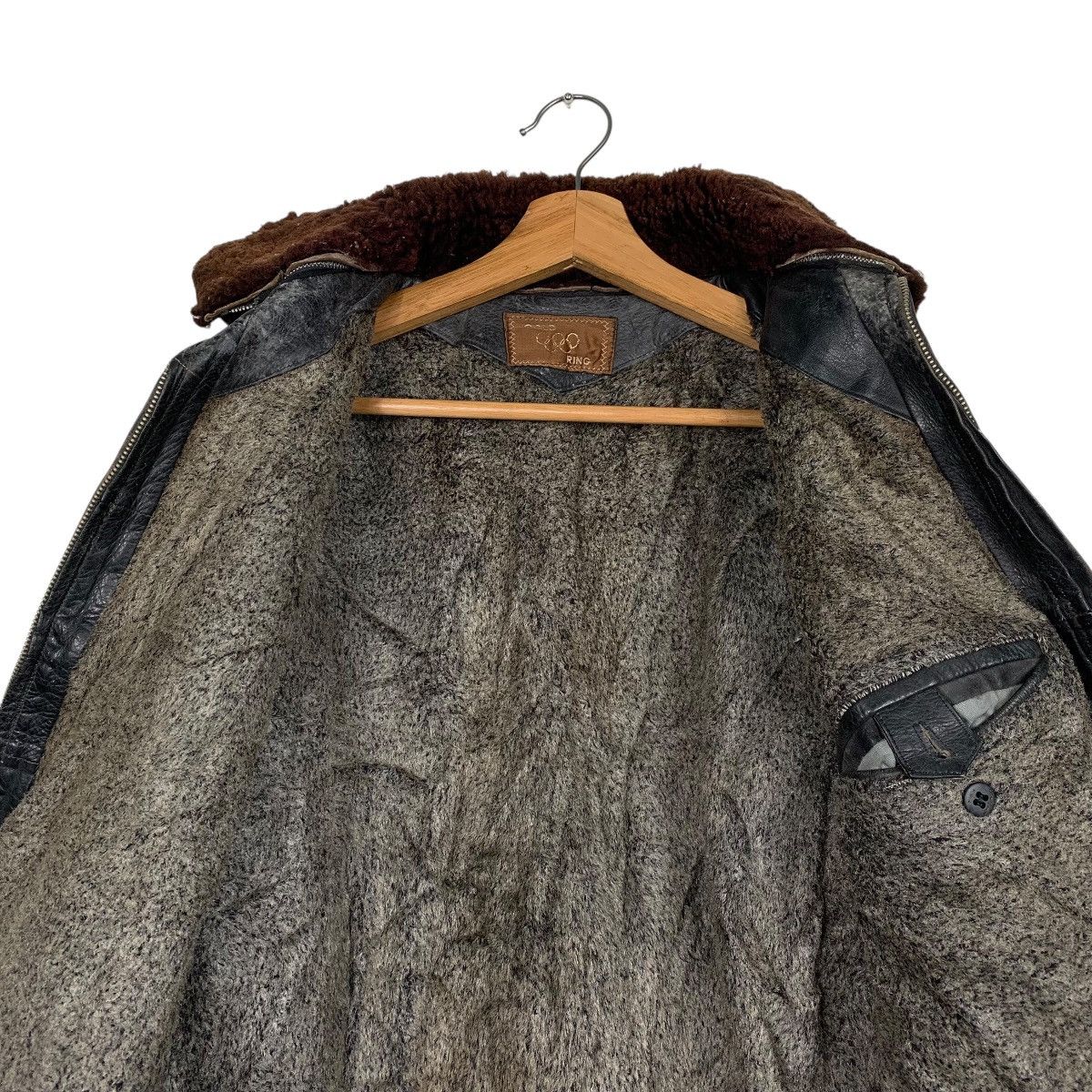 Japanese Brand Japanese Brand Gold Ring Leather Jacket Size US M / EU 48-50 / 2 - 12 Thumbnail