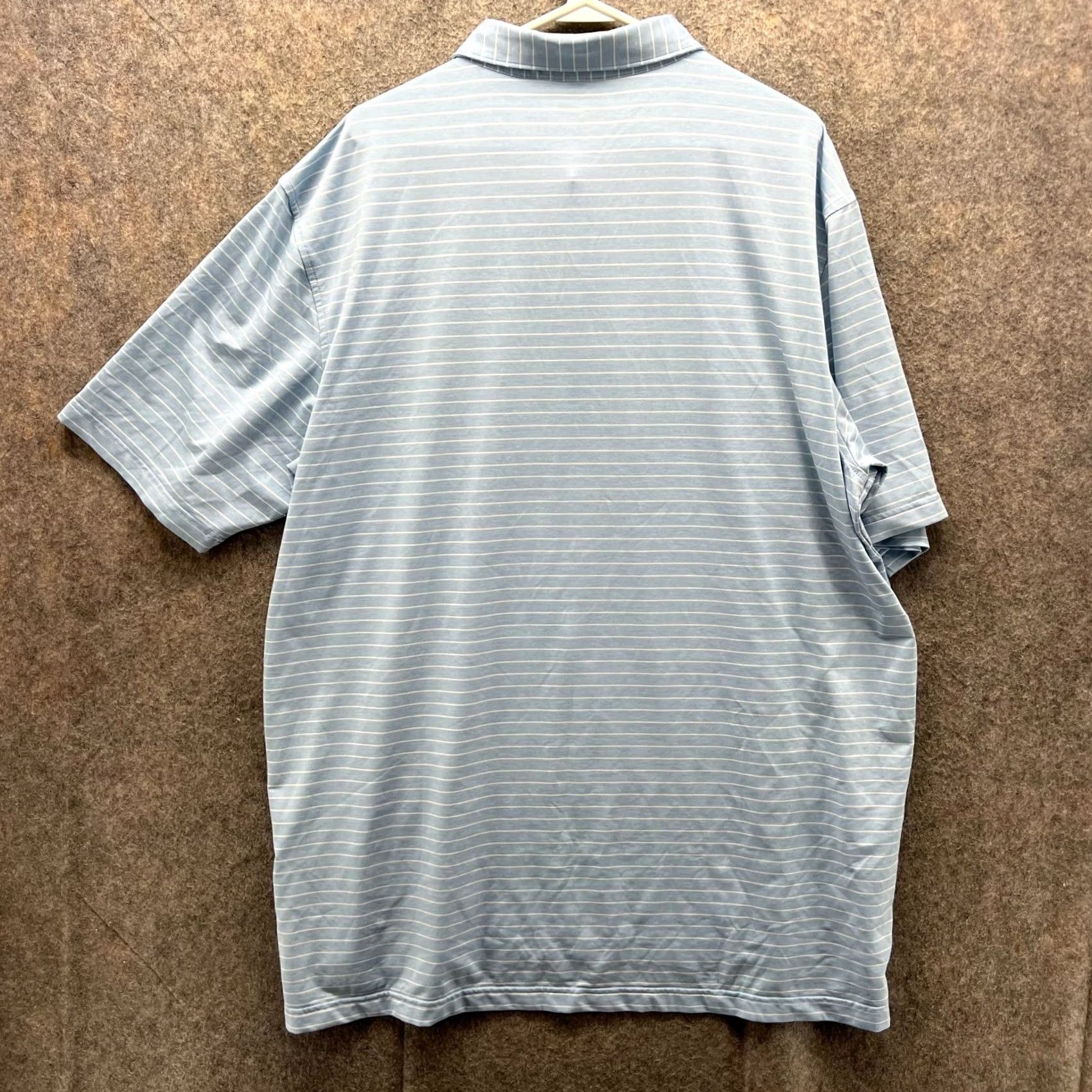 Peter Millar Peter Millar Polo Shirt Men 2XL Blue Striped Crown Crafted Halifax Stretch Short Sleeve Collared Button Polo Size US XXL / EU 58 / 5 - 2 Thumbnail