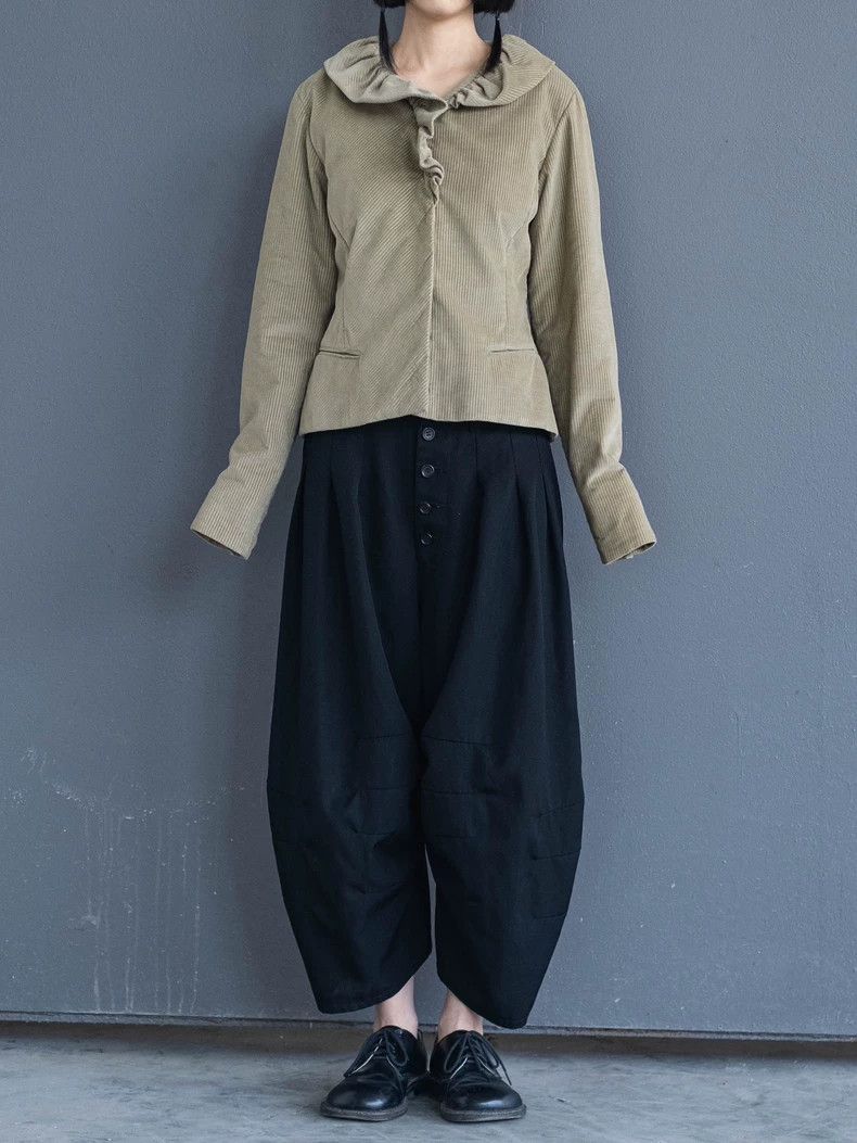 Kenzo KENZO Bean green petal collar corduroy coat Size S / US 4 / IT 40 - 5 Thumbnail