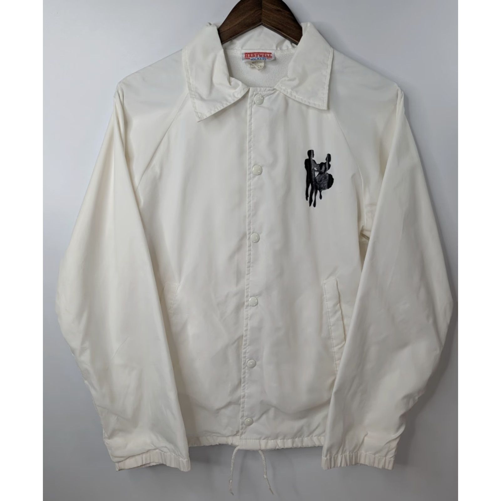 Vintage VINTAGE Hartwell Jacket Men S Ivory Nylon Snap Button Mid-Length Windbreaker USA Theme 90s Boys? Size US S / EU 44-46 / 1 - 3 Thumbnail