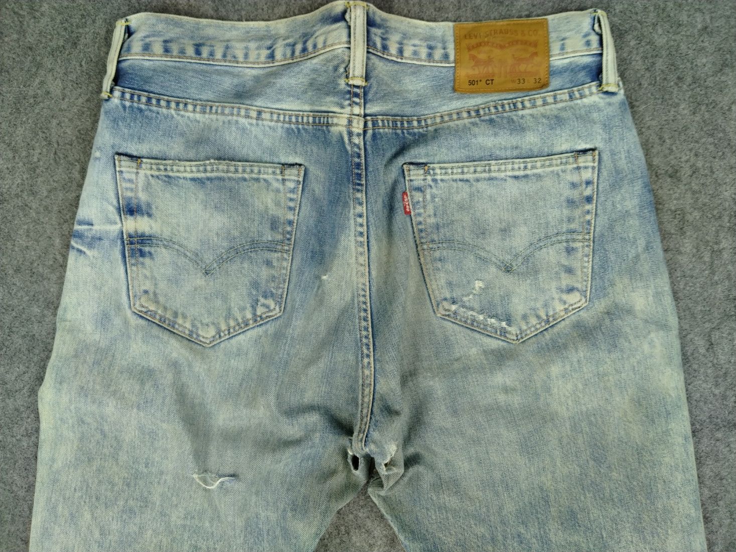 Japanese Brand Ripped Faded Blue Vintage Levi's 501 34x31.5 Denim -JN864 Size US 34 / EU 50 - 4 Thumbnail