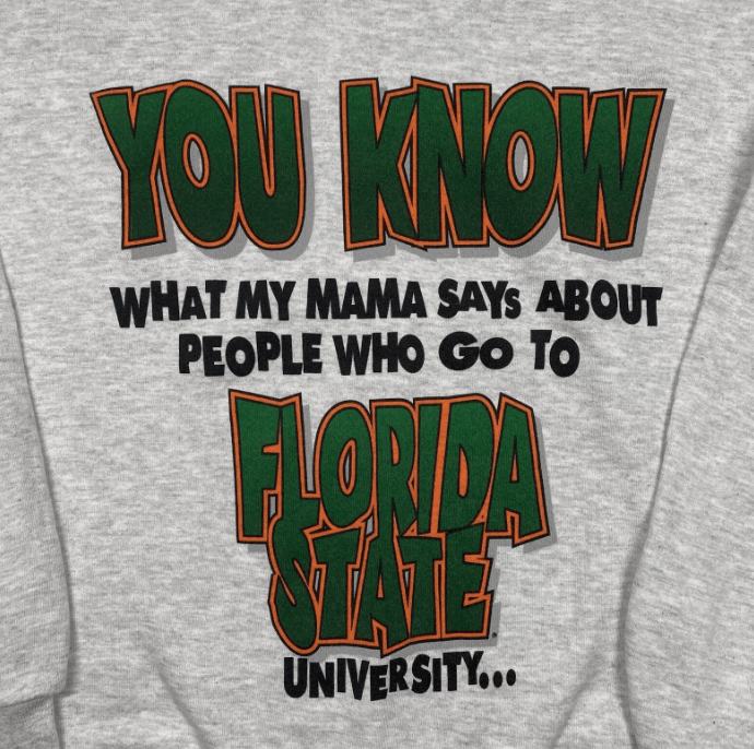 Jerzees Vintage Miami Hurricanes Sweater Mens XL FSU Jerzees Size US XL / EU 56 / 4 - 3 Thumbnail