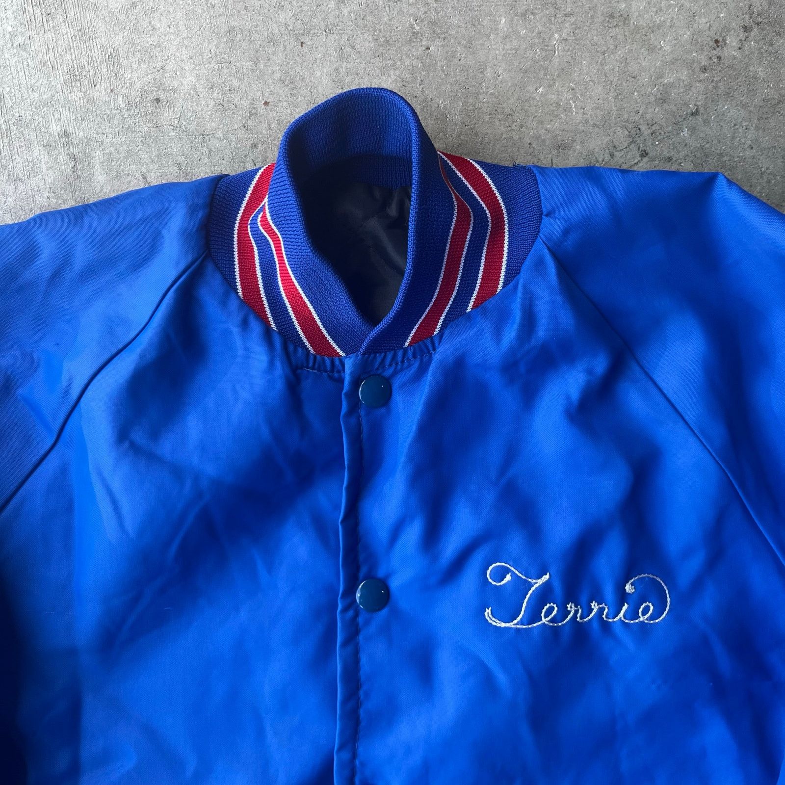 Vintage VINTAGE 70S CHAIN STITCH SATIN JACKET SOFTBALL BLUE MEDIUM Size US M / EU 48-50 / 2 - 3 Thumbnail