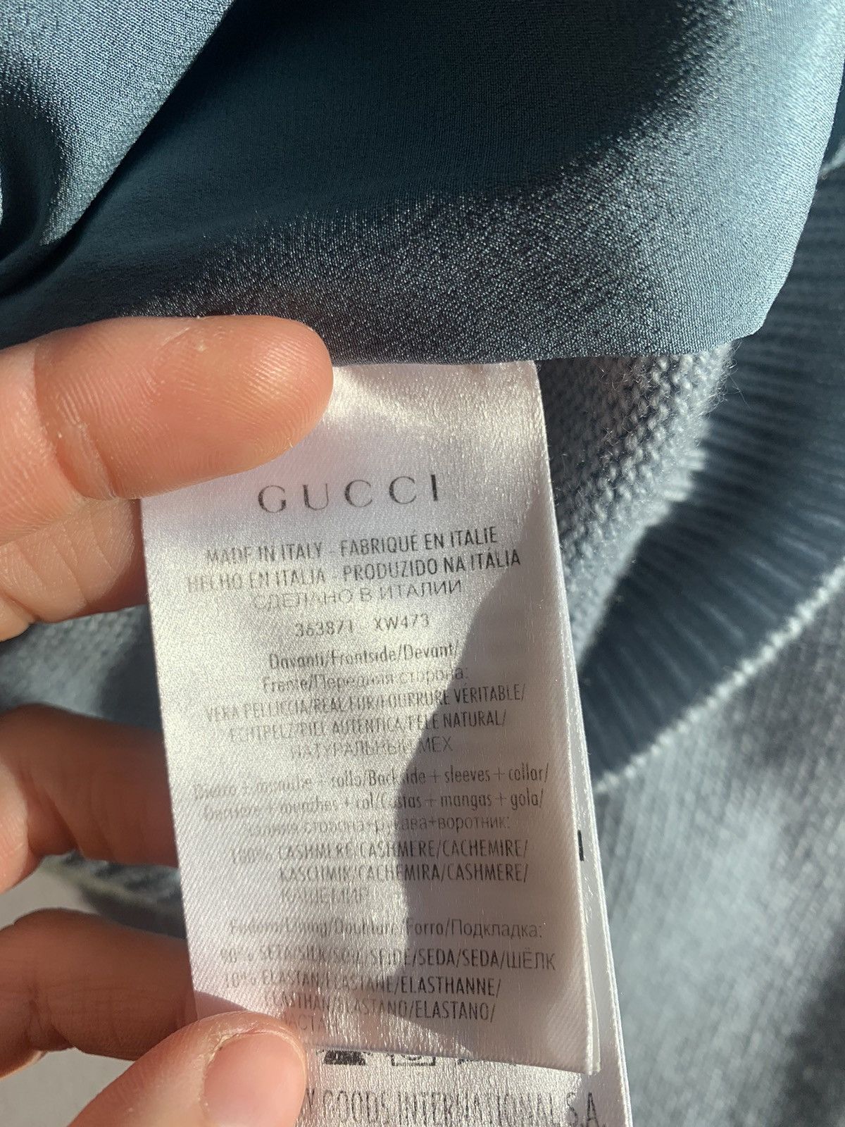 Gucci Light gray-blue sweater with fur on the front Size S / US 4 / IT 40 - 10 Thumbnail