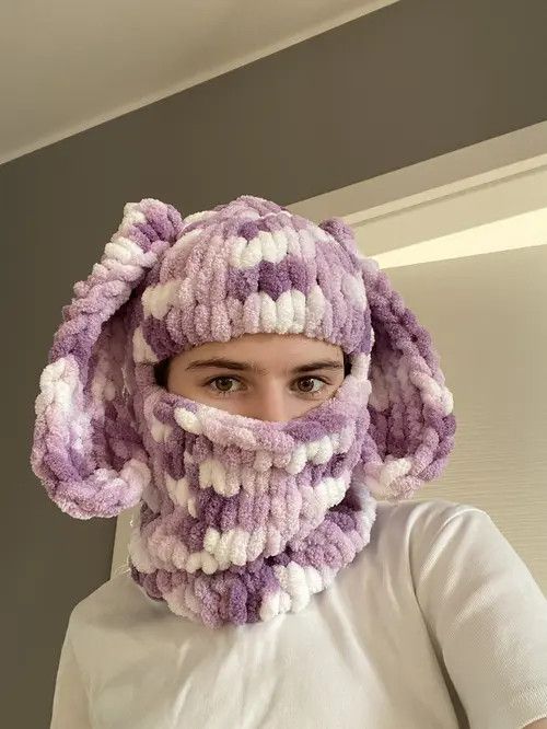 Handmade Handmade Knitted Balaclava Ski Mask Bunny Rabbit Style Size ONE SIZE - 2 Thumbnail