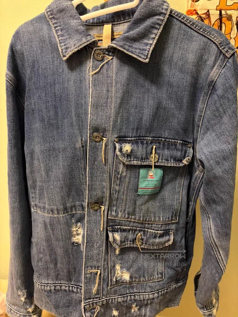 Nigel Cabourn Nigel Cabourn Washed distressed denim jacket Size US M / EU 48-50 / 2 - 1 Thumbnail