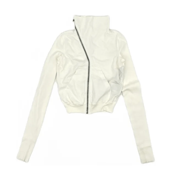 Rick Owens Rick Owens Off-White Asymmetric Zip Cropped High Neck Jacket Size US XS / EU 42 / 0 - 1 Thumbnail