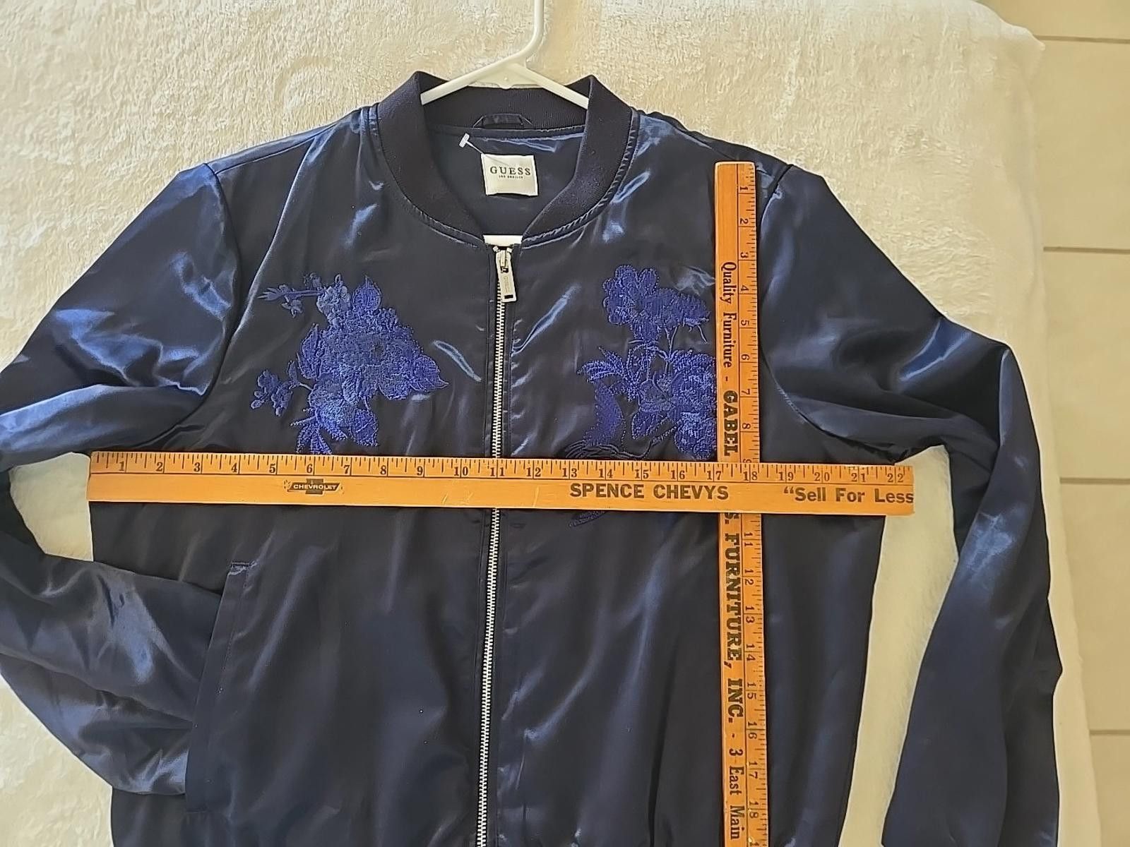 Guess Y2K Guess Satin Bomber Jacket Zip UP Blue Size L NEW Size L / US 10 / IT 46 - 6 Thumbnail