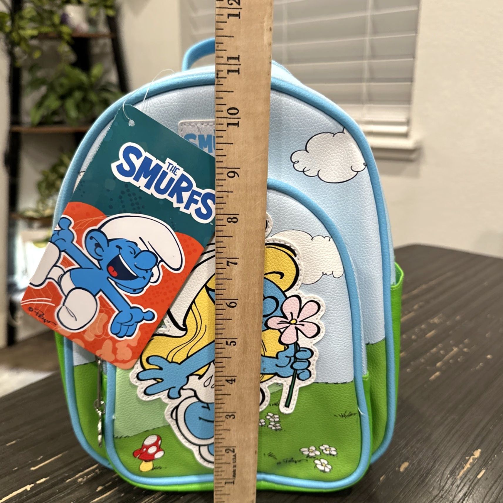 Vintage Smurfs Smurfette Women's Mini Backpack Blue Size ONE SIZE - 6 Thumbnail