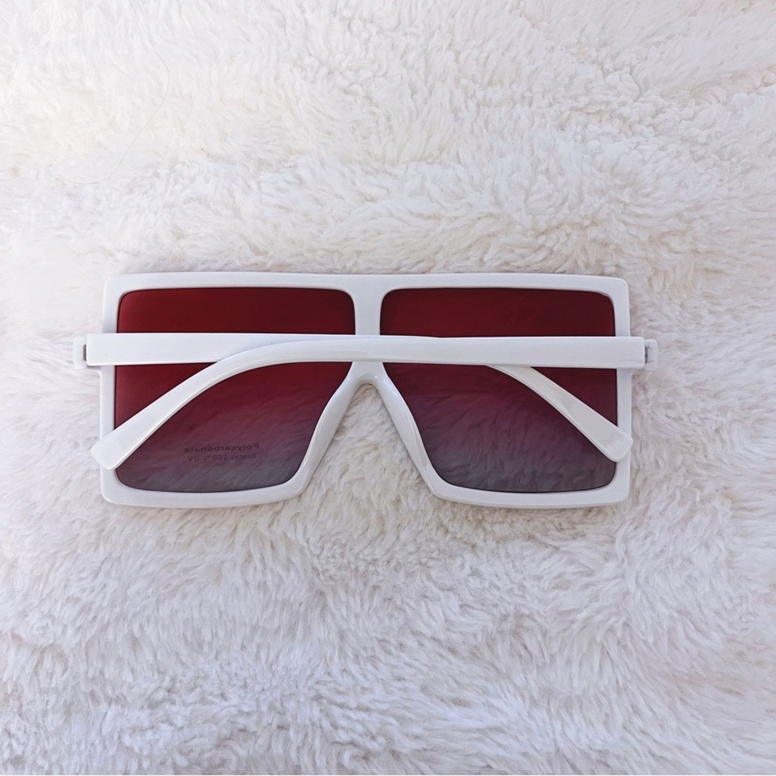 Other Ivonne White & Pink Oversized Square Sunglasses Size ONE SIZE - 7 Thumbnail