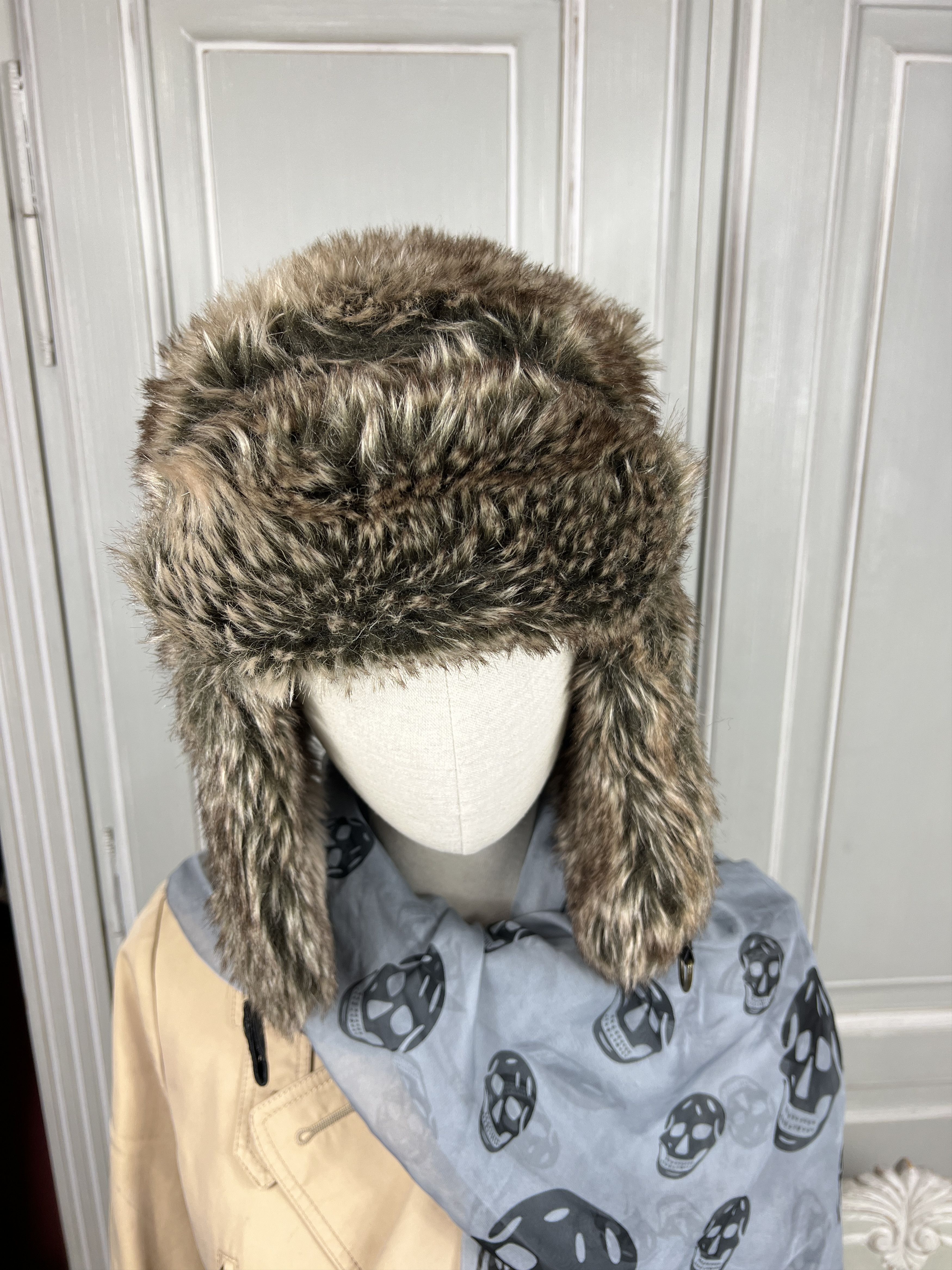 Japanese Brand × Vintage Y2K FAUX FUR USHANKA VINTAGE FUZZY WARM TRAPPER HAT Size ONE SIZE - 3 Thumbnail