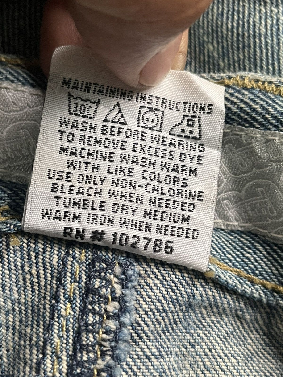 Indigo × Vintage Vintage Indigo Gold Custom Patch Denim Size US 41 - 17 Thumbnail