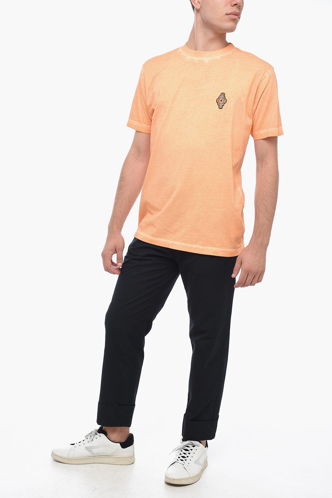 Marcelo Burlon og1mm0824 Sunset Cross Crewneck T-Shirt in Orange Size US M / EU 48-50 / 2 - 4 Thumbnail