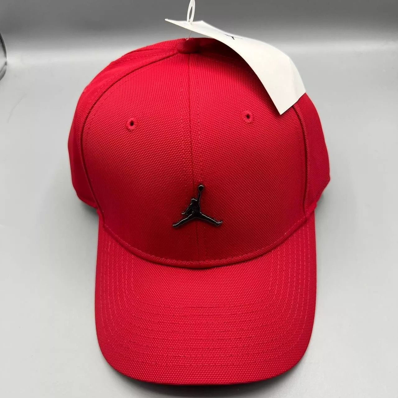 Air Jordan Hat Men Red Metal Logo Jumpman Strap Back Cap New