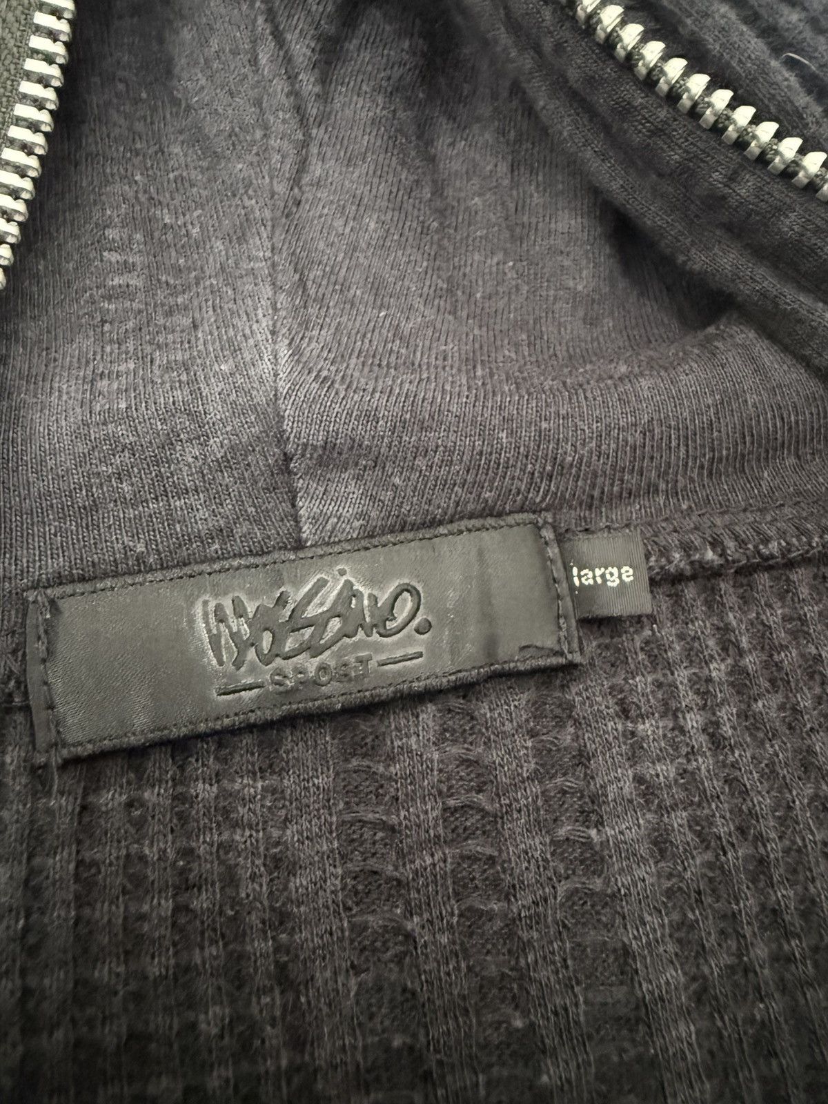 Mossimo 🔥 Mossimo Sport Waffle Knit Zip Hoodie Black Minimalist Size US M / EU 48-50 / 2 - 8 Thumbnail