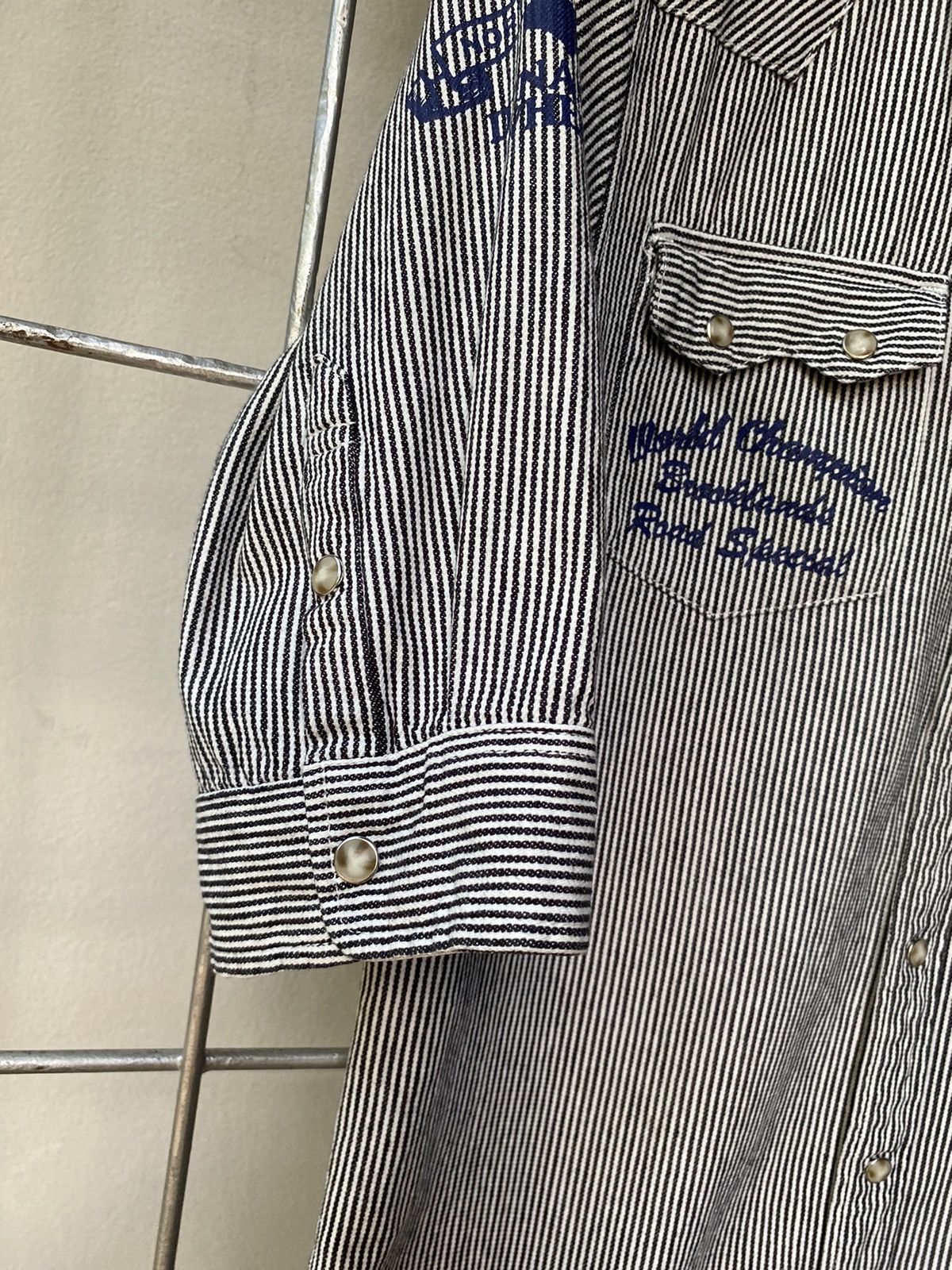 Norton Norton stripped embroidery shirt Size US M / EU 48-50 / 2 - 5 Thumbnail