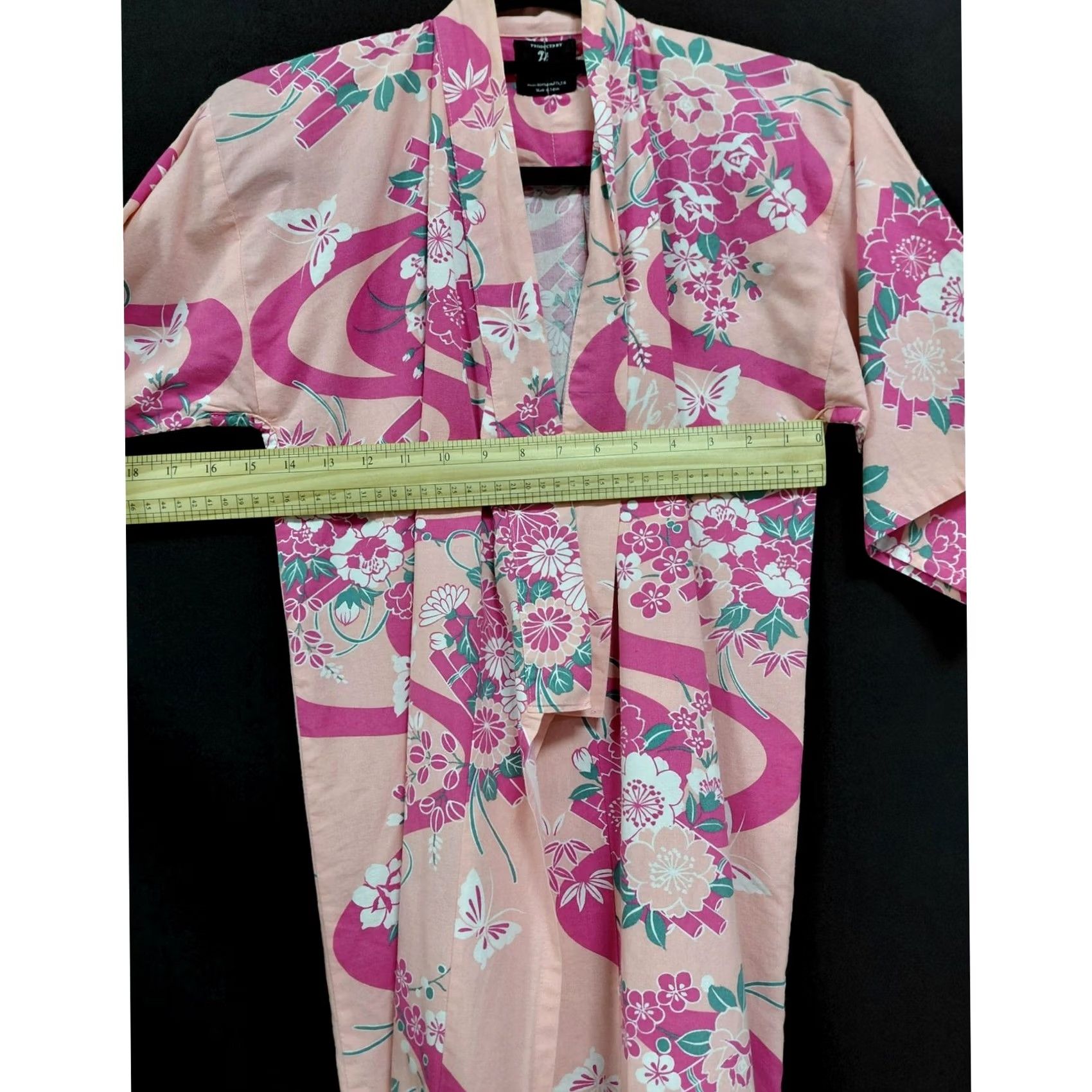 Vintage Midori International Kimono Womens See Measurements Pink Floral Robe Women Size ONE SIZE - 5 Thumbnail