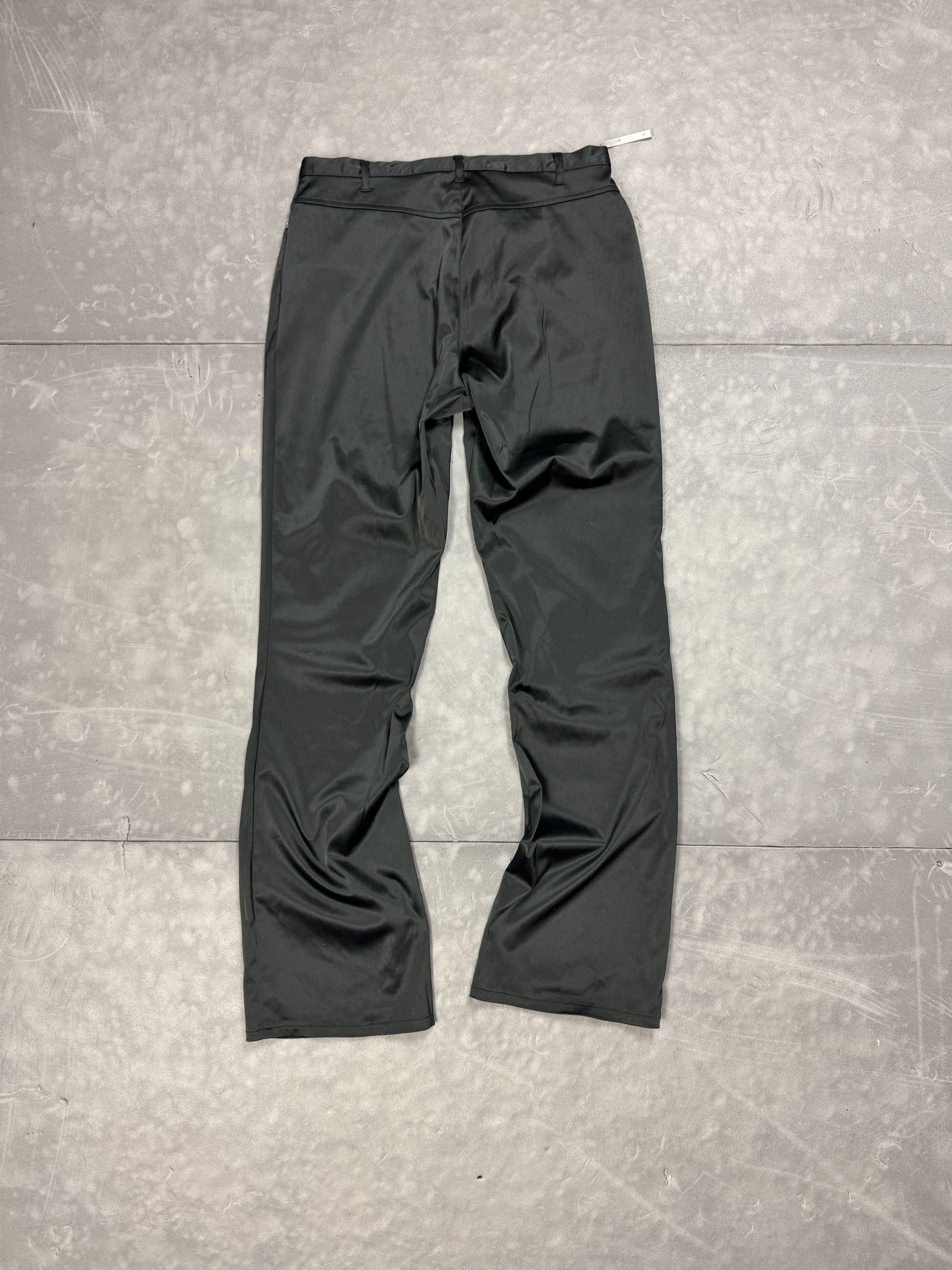 Vintage Dorothy Perkins Black Satin Loose Fit Pants Y2K (S) 90s 80s Size 30" / US 8 / IT 44 - 2 Thumbnail