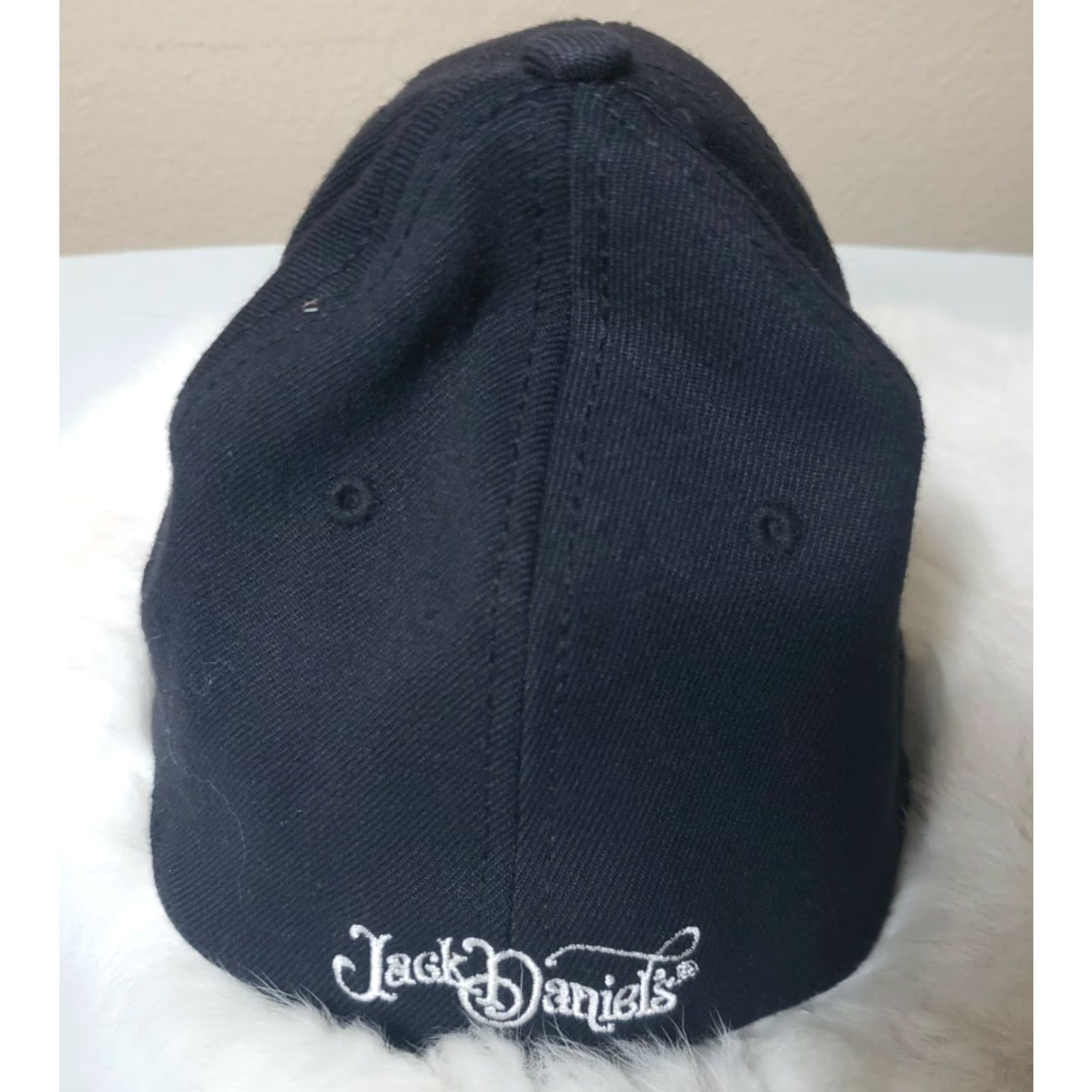 Vintage VINTAGE Jack Daniels Old No.7 Black Brand OSFM Elastic Band Embroidered Baseball Cap Size ONE SIZE - 3 Thumbnail