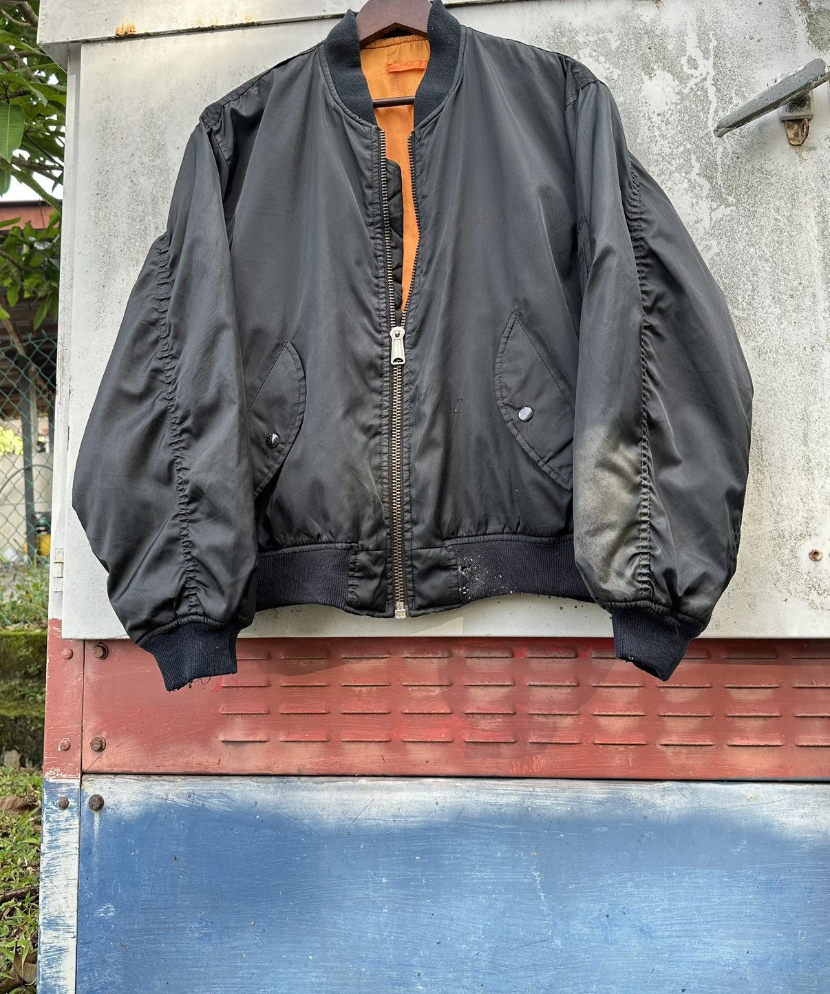 Vintage 🪖Vintage THRASHED Bosch MA-1 Bomber Jacket Size US M / EU 48-50 / 2 - 8 Thumbnail