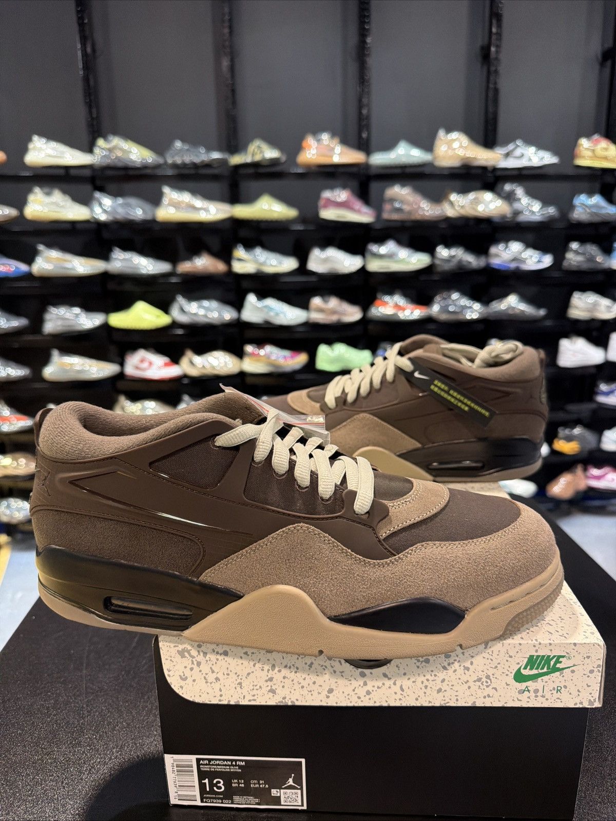 Jordan Brand Air Jordan 4 RM 'Ironstone' Travis Brown Sneakers, Size 13 Size US 13 / EU 46 - 2 Thumbnail