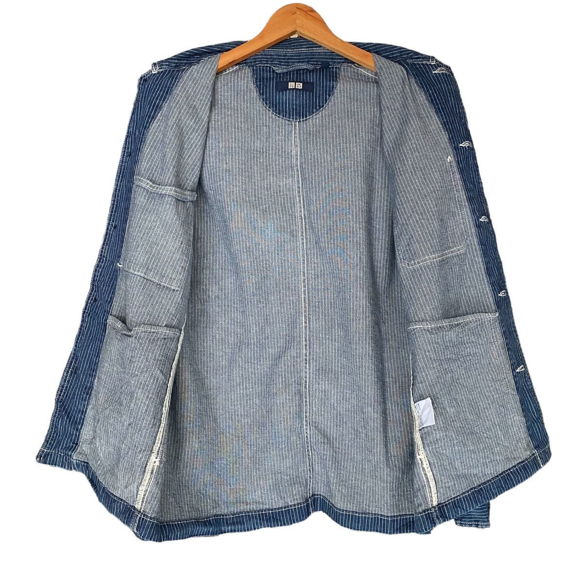 Uniqlo Rare UNIQLO Wabash Stripes Chore Denim Jacket sz M Size US M / EU 48-50 / 2 - 14 Thumbnail