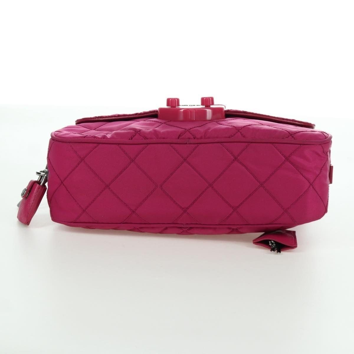 Prada Prada Nylon Chain Shoulder Bag Pink Size ONE SIZE - 8 Thumbnail