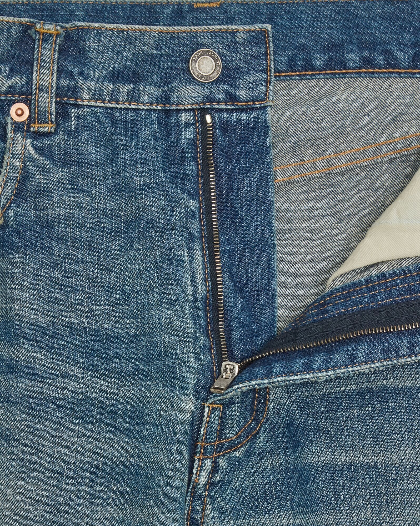Saint Laurent Paris o1s1wg110125 712392 Straight Jeans in Denim in Vintage Blue Size 28" / US 6 / IT 42 - 3 Thumbnail