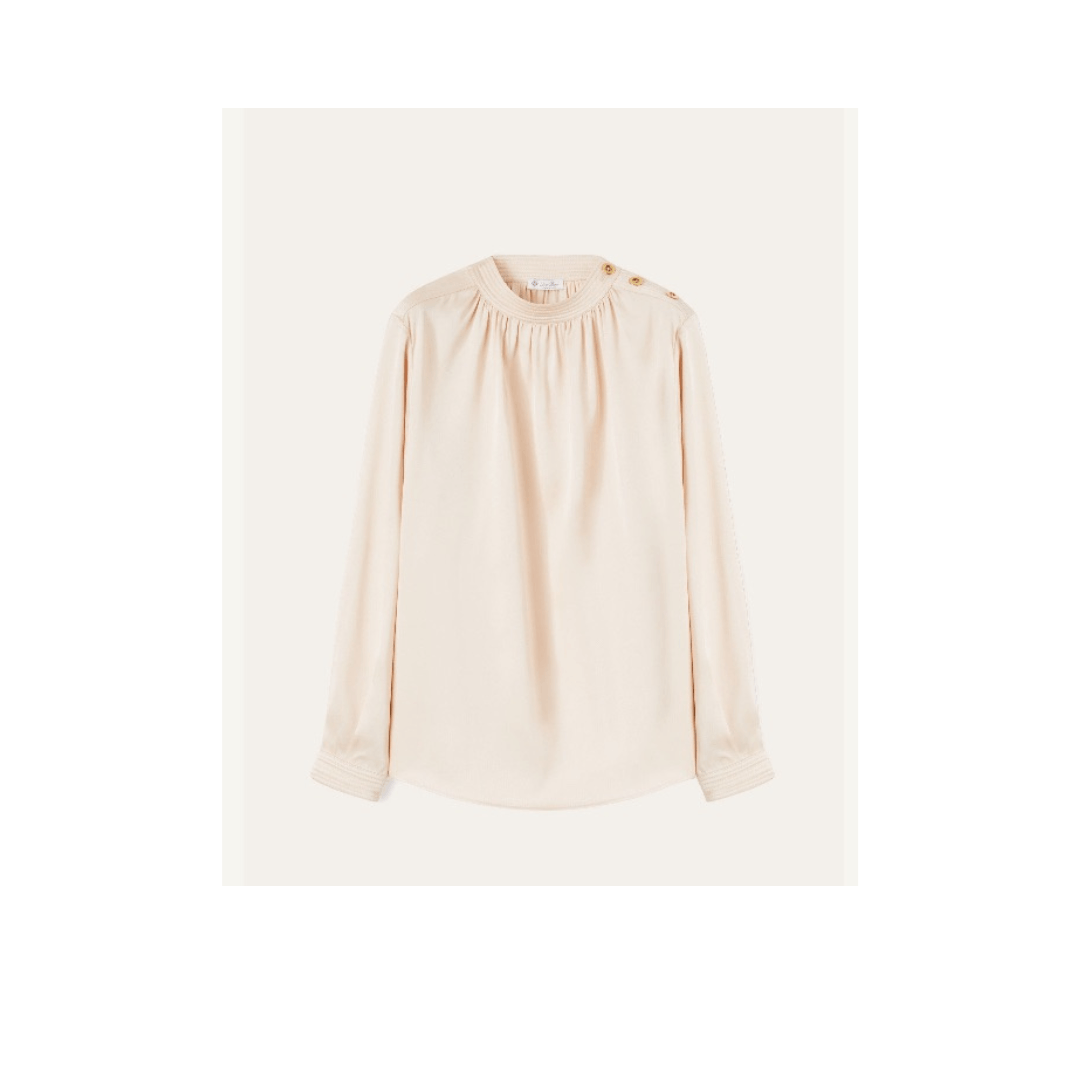 Loro Piana o1srvl11e1224 Cam Josephine Blouse in Ivory Size XS / US 0-2 / IT 36-38 - 1 Thumbnail