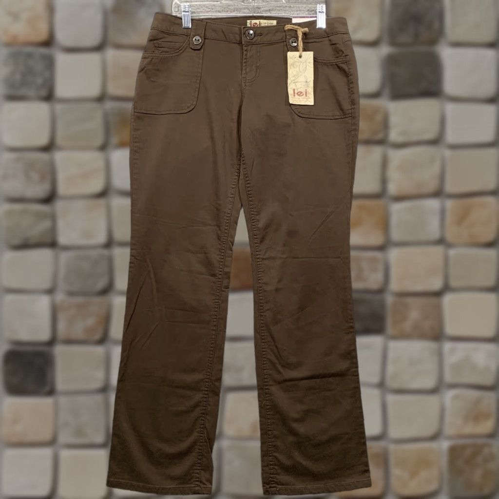 Vintage LEI Utility Pants Women's 11 Regular 5-Pocket Straight Brown Soft NWT Size 32" / US 10 / IT 46 - 1 Thumbnail