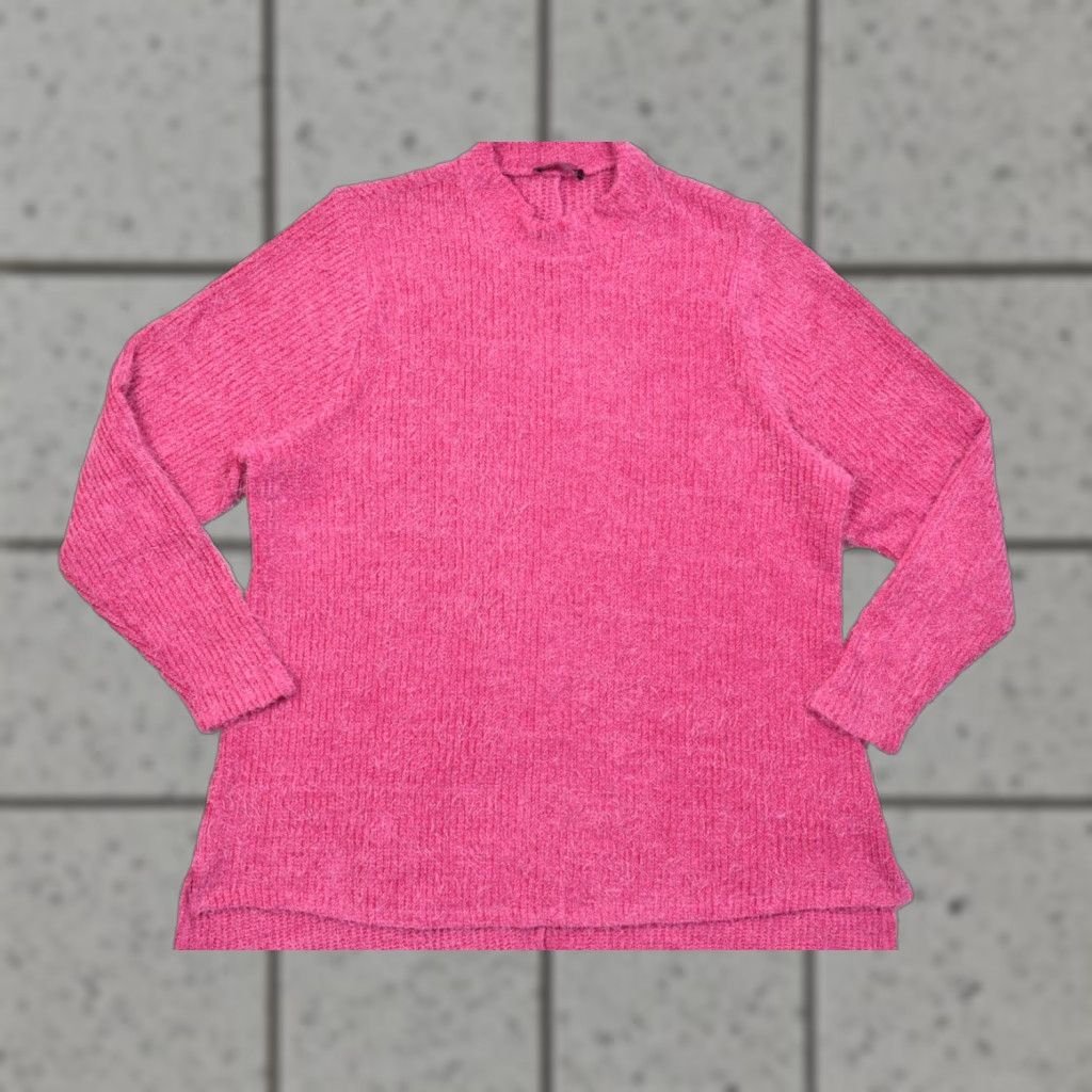 Vintage Lane Bryant Sweater Women 18/20 Pink Long Sleeve Mock Neck Ribbed Eyelash Knit Pullover Women Size 18 Plus Knits Winter Fall Spring Casual Refined Size XXL / US 16-18 / IT 52-54 - 1 Thumbnail
