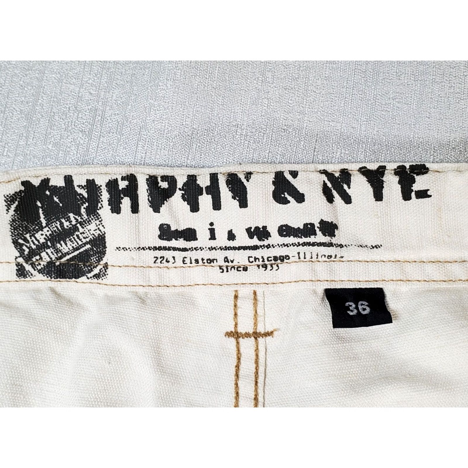 Vintage Murphy & Nye Sailmakers Chicago Nautical Cotton Pants Womens 36 Roll Up Leg Wide-Leg Cotton Linen Canvas 33 Inseam 36 Waist EUC Size 25" / US 0 / IT 36 - 7 Thumbnail