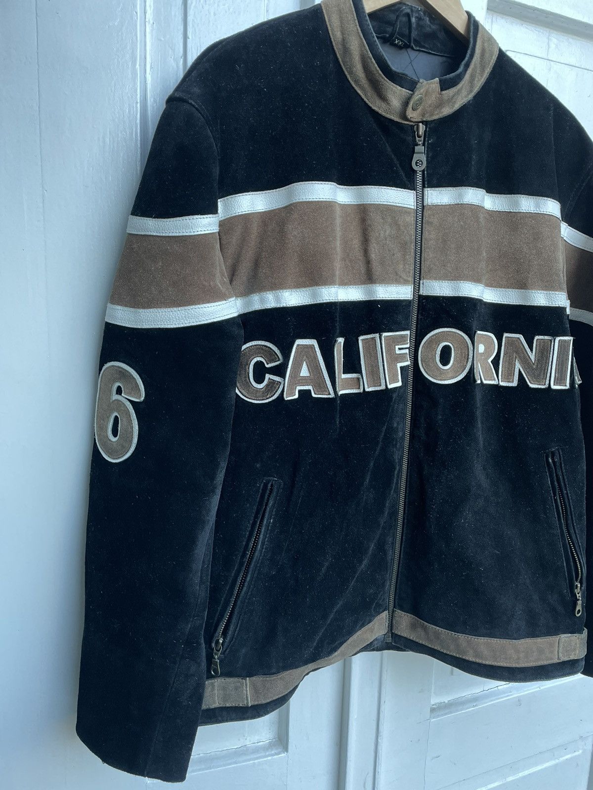 image of Route 66 Suede Leather Jacket in Black, Men's (Size 2XL)