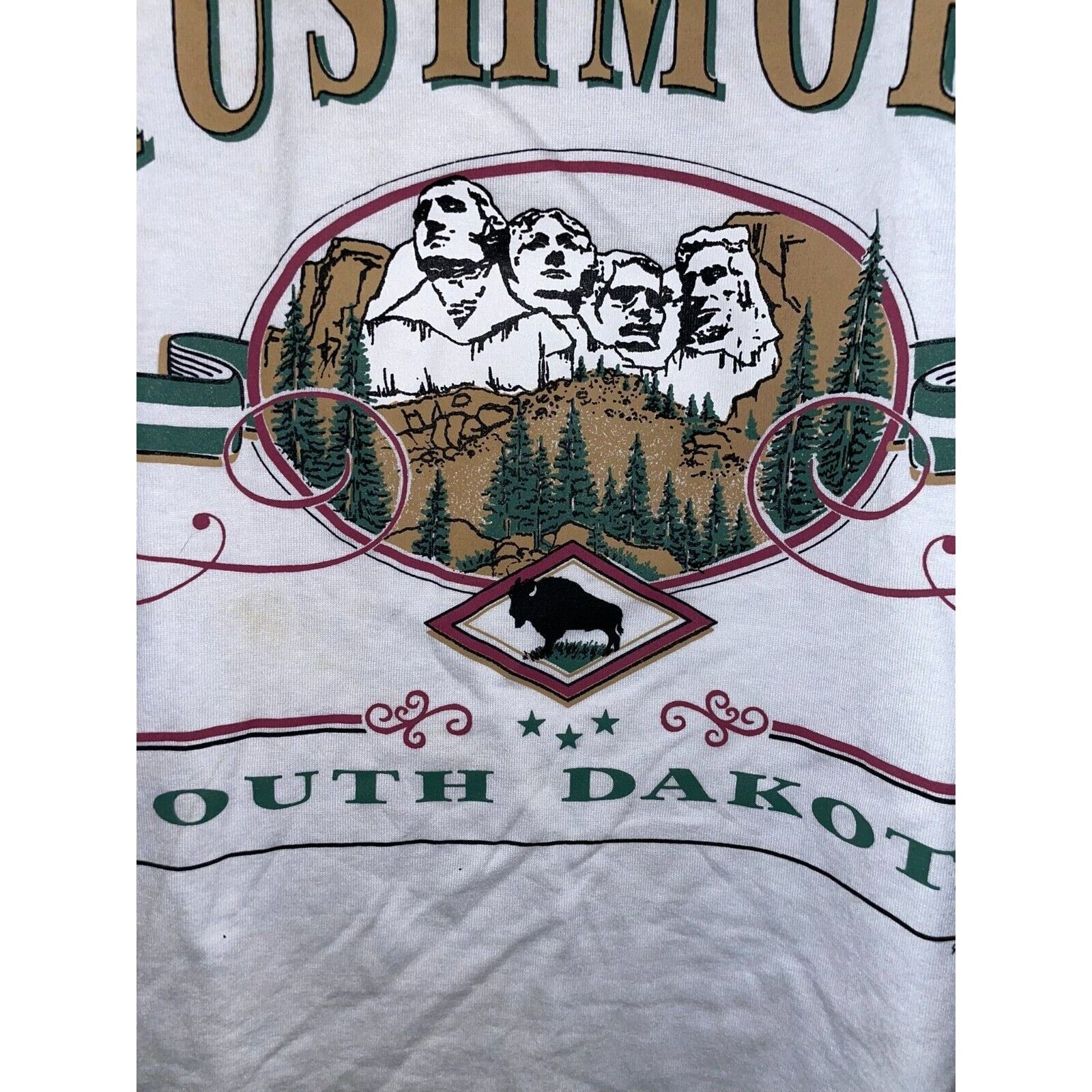 Jerzees Vintage Test Print Shirt Mt Rushmore Lake Tahoe White M Tee Size US M / EU 48-50 / 2 - 4 Thumbnail