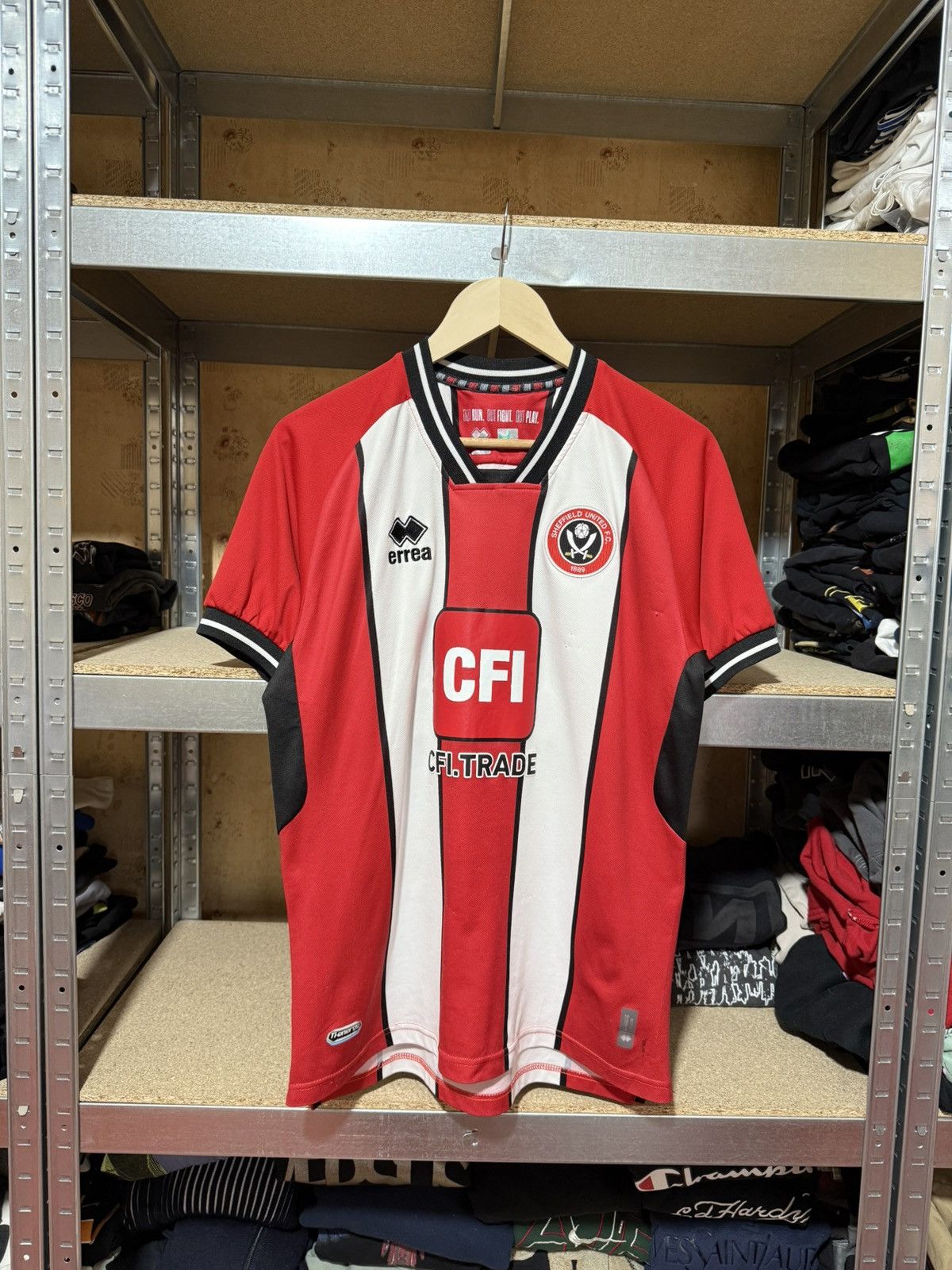 Errea × Vintage Errea SHEFFIELD UNITED HOME 2023 2024 FOOTBALL SOCCER JERSEY Size US M / EU 48-50 / 2 - 1 Thumbnail