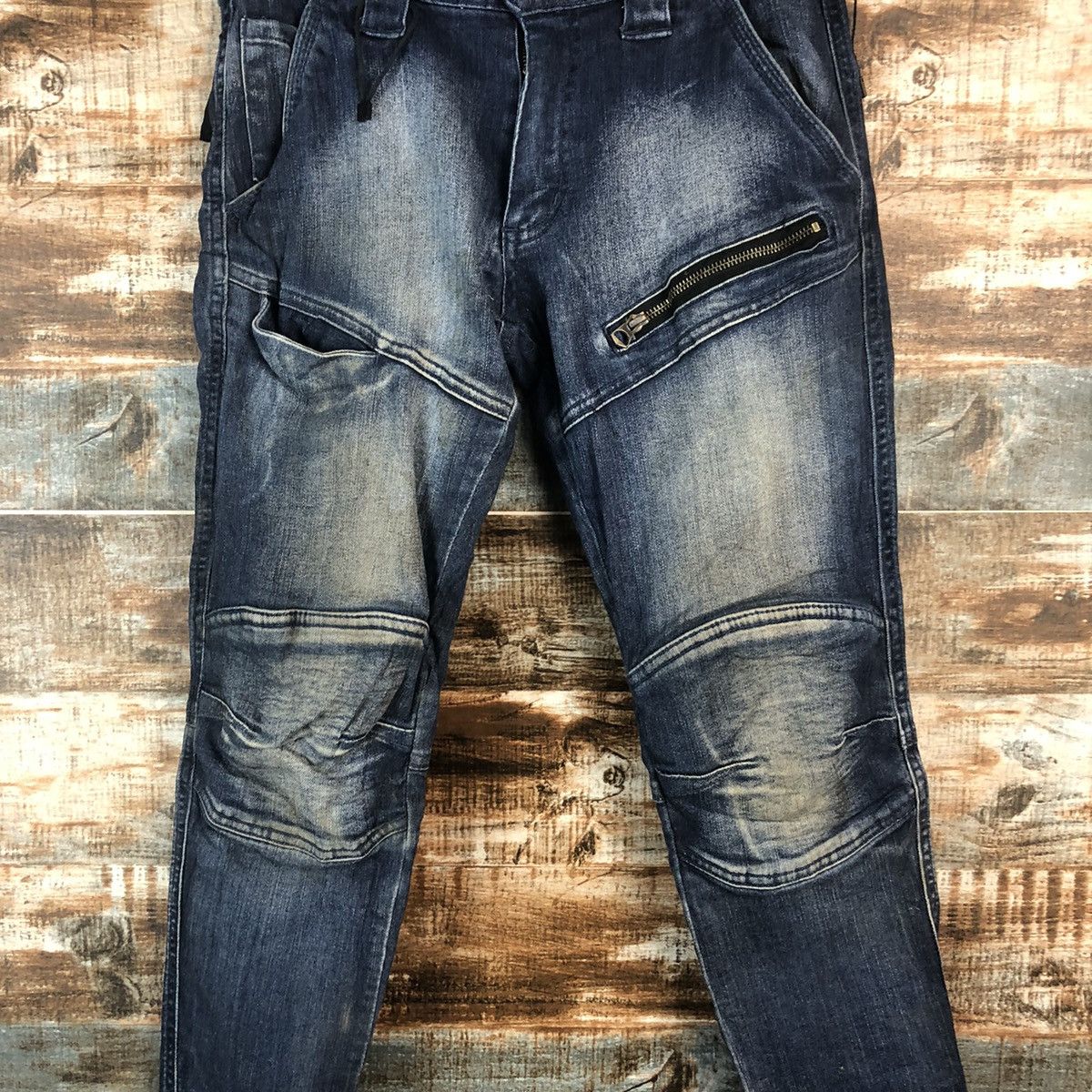 Japanese Brand Field Core japan utility Blue Denim jogger Pants #A2116 Size US 29 - 5 Thumbnail
