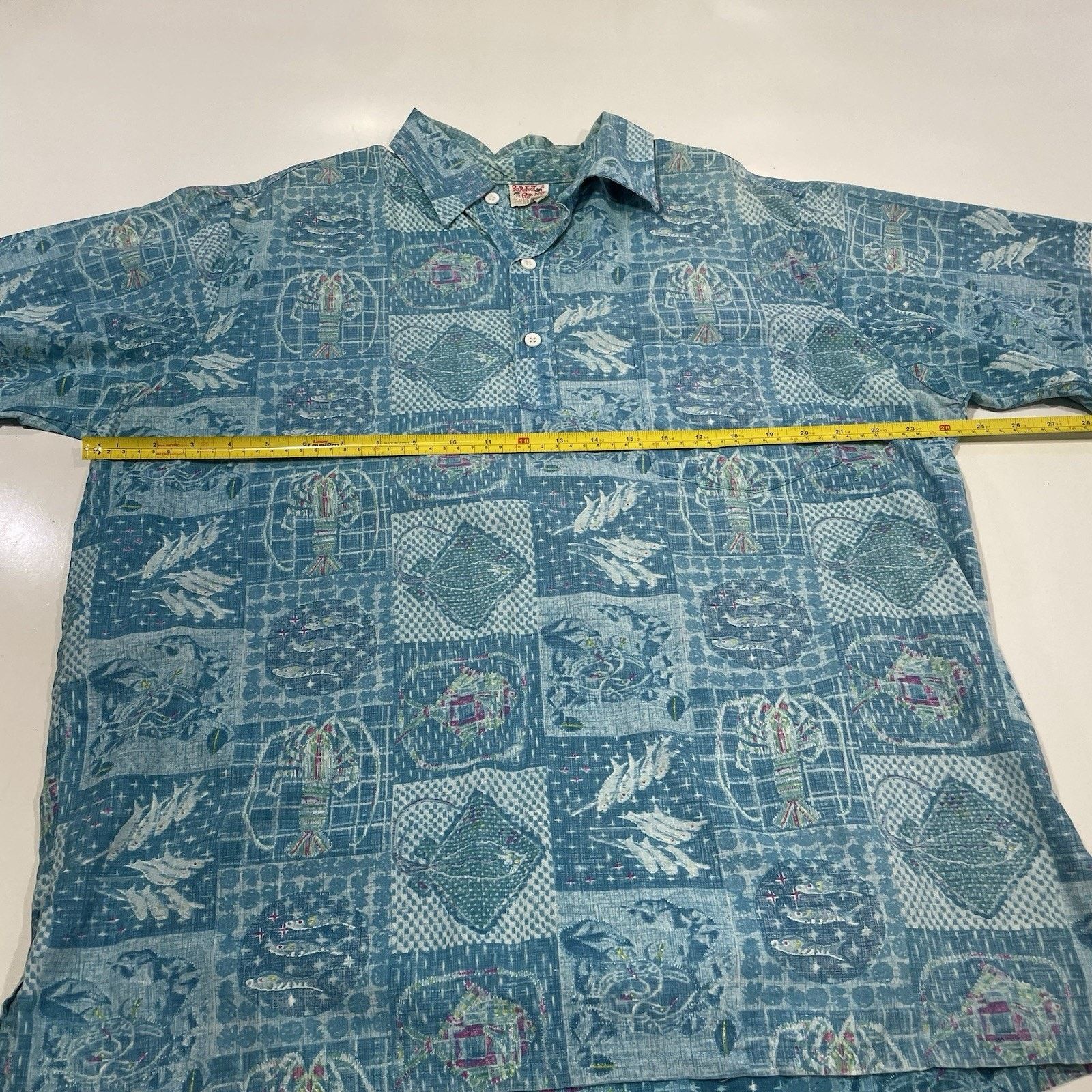 All-In Barefoot In Paradise Blue Hawaiian Shirt Fish Lobster Ray XL Size US XL / EU 56 / 4 - 6 Thumbnail