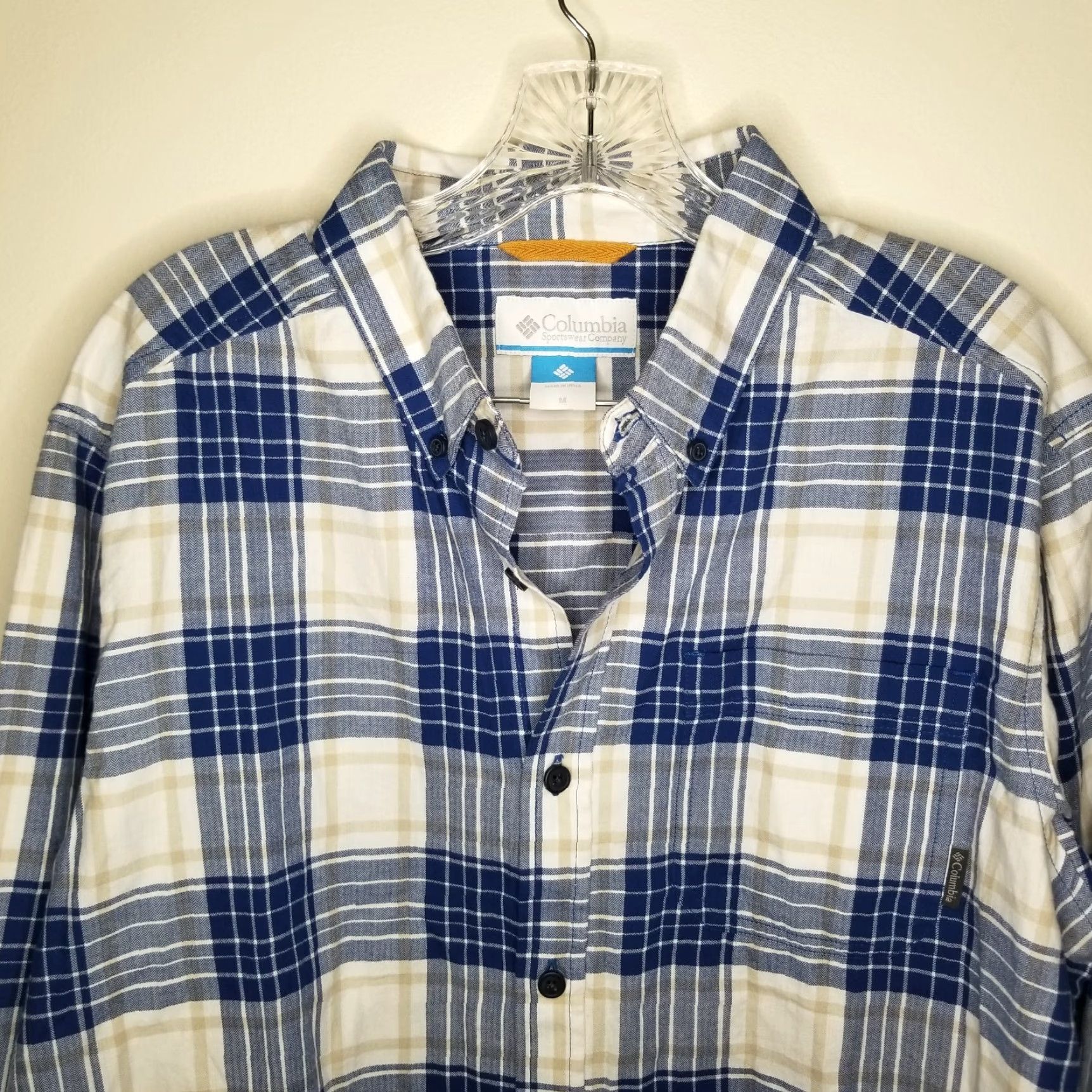 Vintage Columbia Shirt Mens Blue White Plaid Long Sleeve Button-Up Size M Size US M / EU 48-50 / 2 - 2 Thumbnail