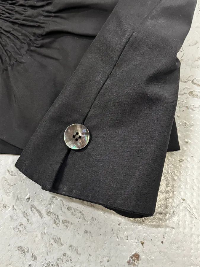 Emporio Armani SS2006 Emporio Armani Black Ruched Wool Blazer Jacket Size S / US 4 / IT 40 - 10 Thumbnail